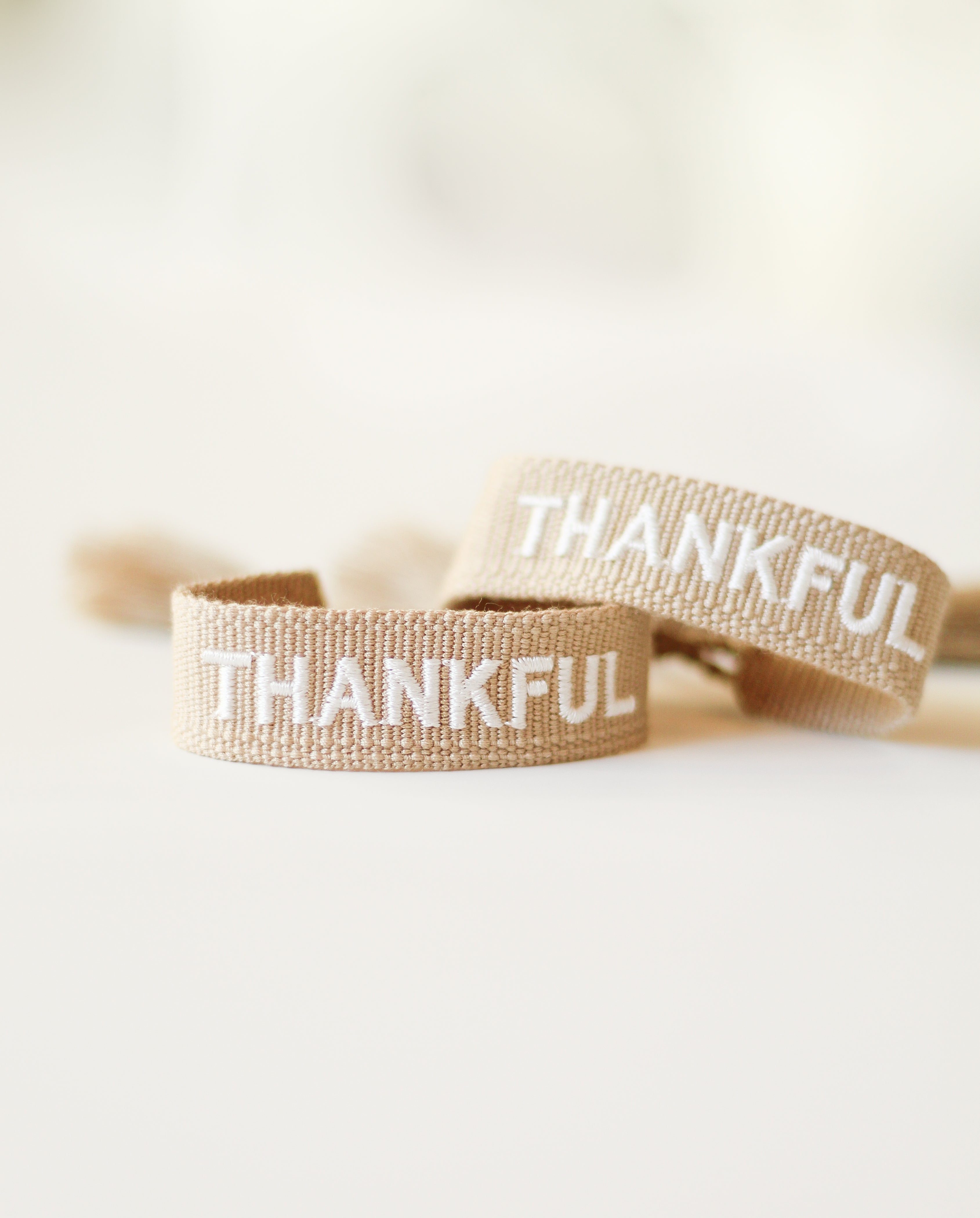 Thankful Embroidered Bracelet