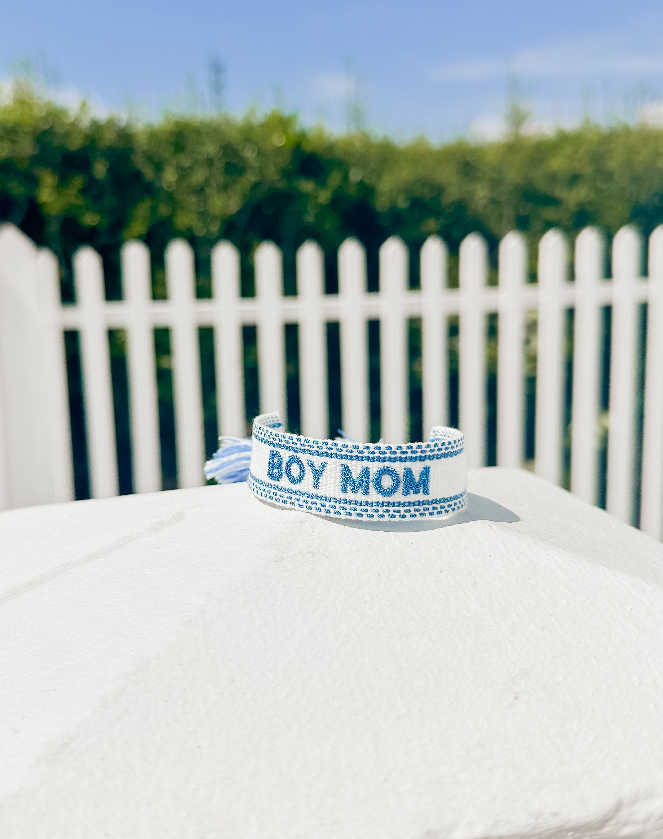 Boy Mom Embroidered Bracelet