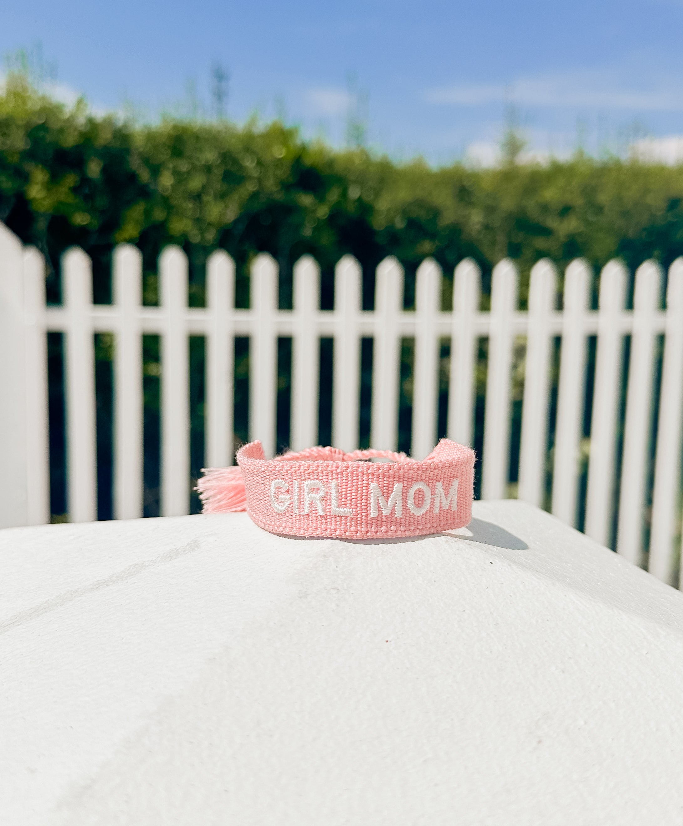 Girl Mom Embroidered Bracelet