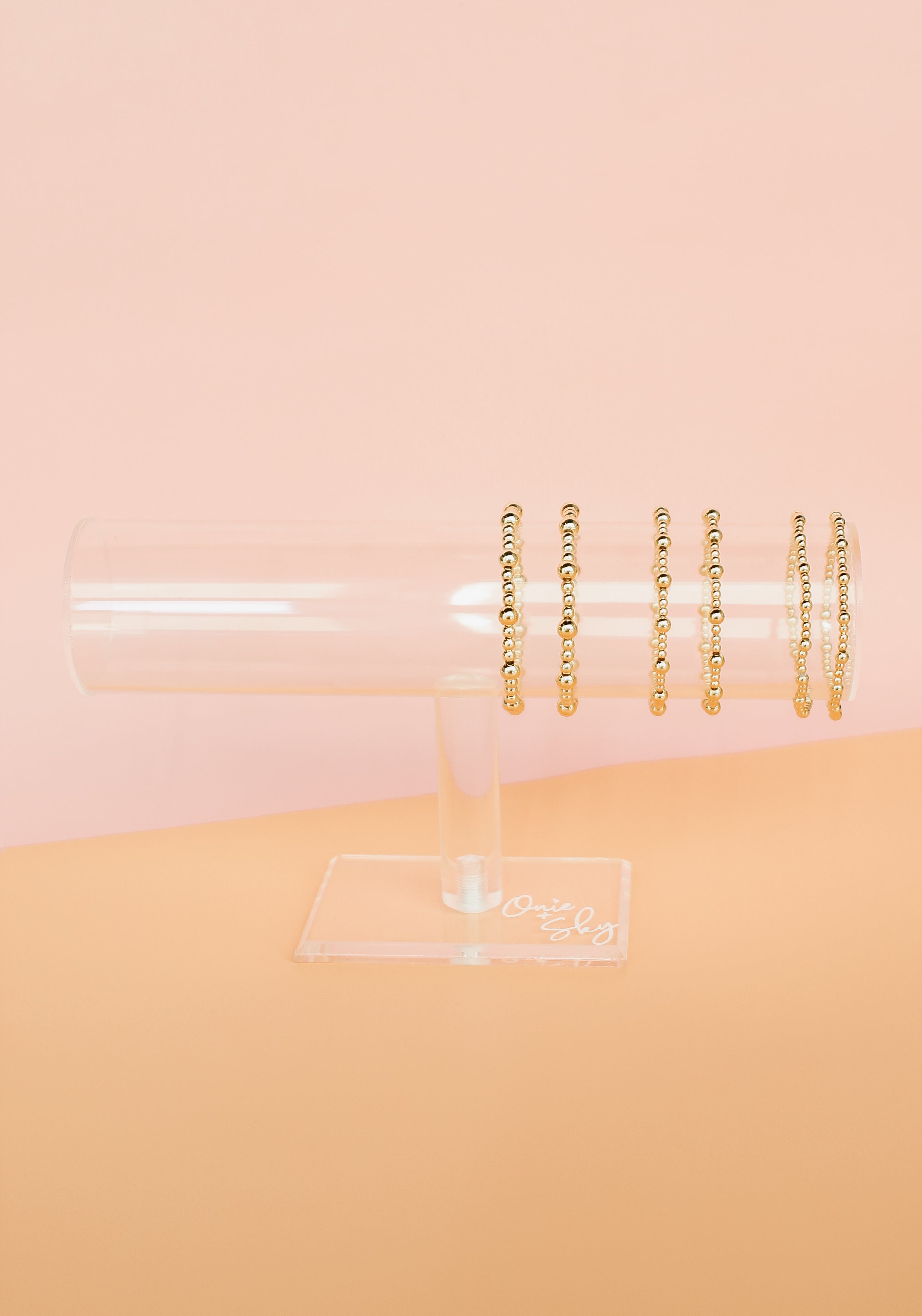 Gold Beaded Stretchy Bracelet