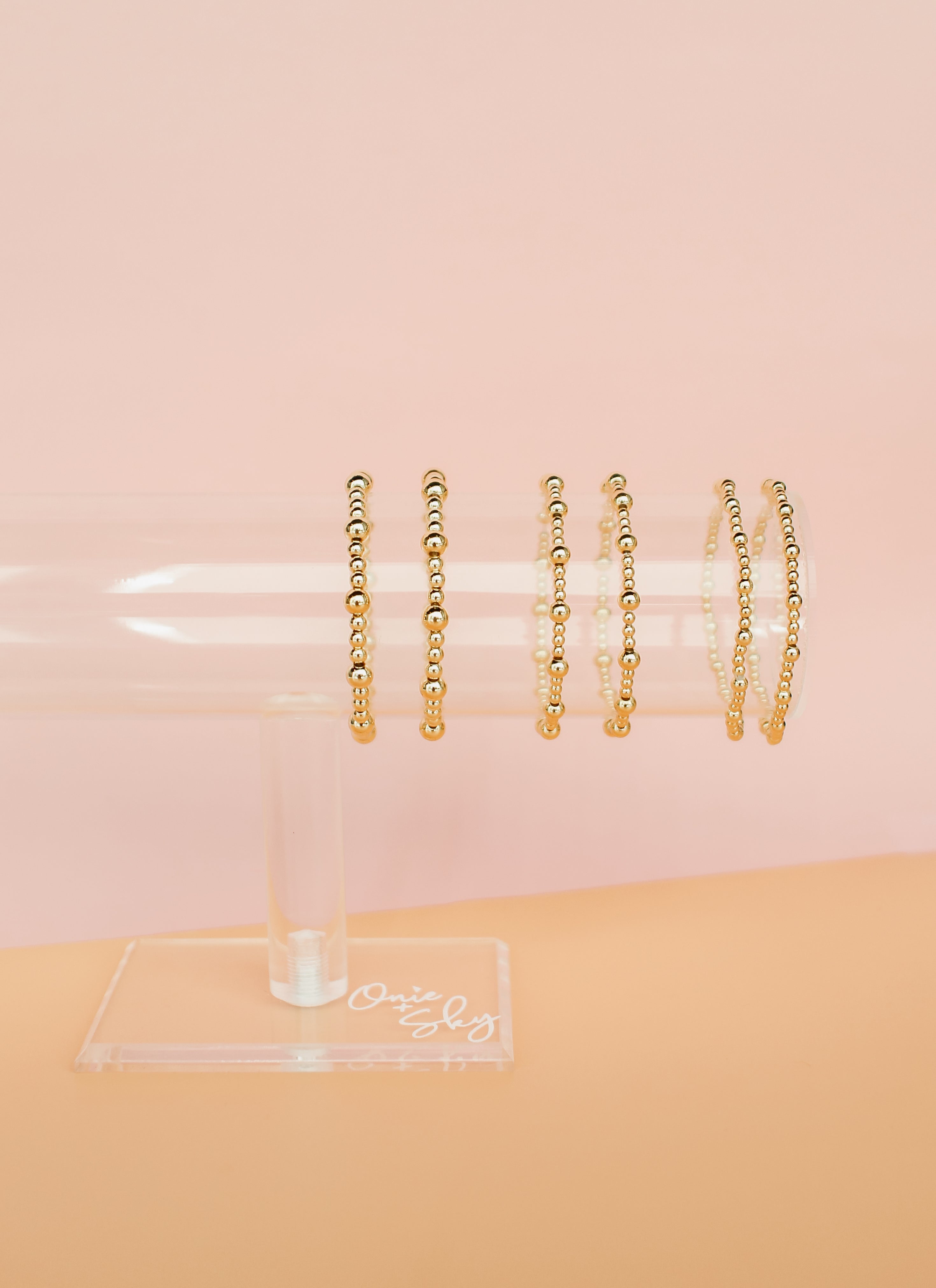 Gold Beaded Stretchy Bracelet