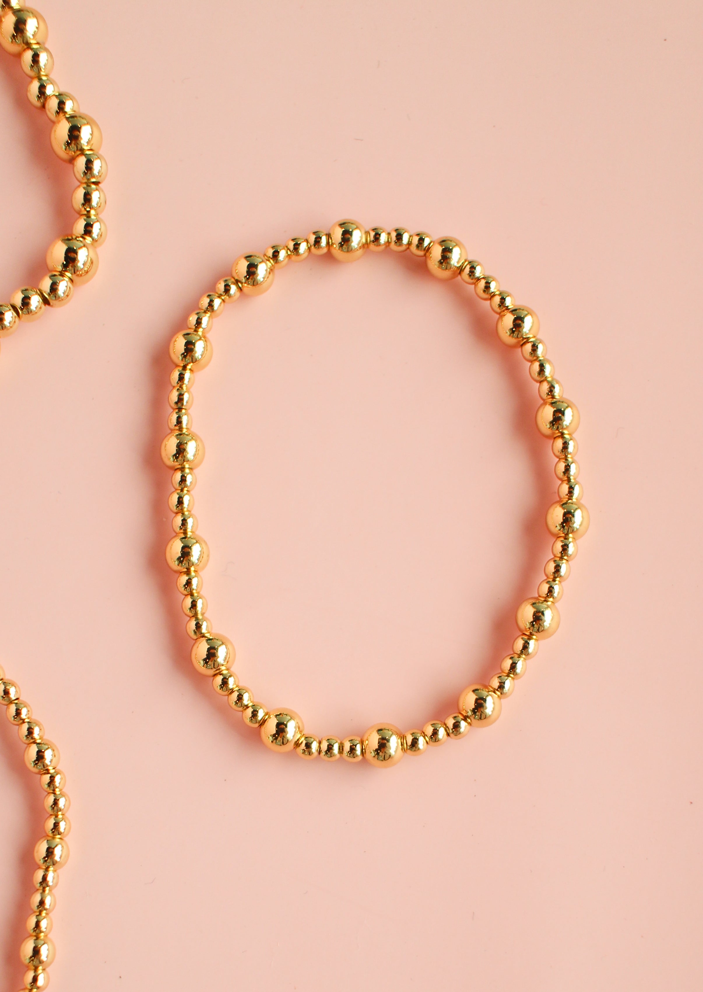 Gold Beaded Stretchy Bracelet