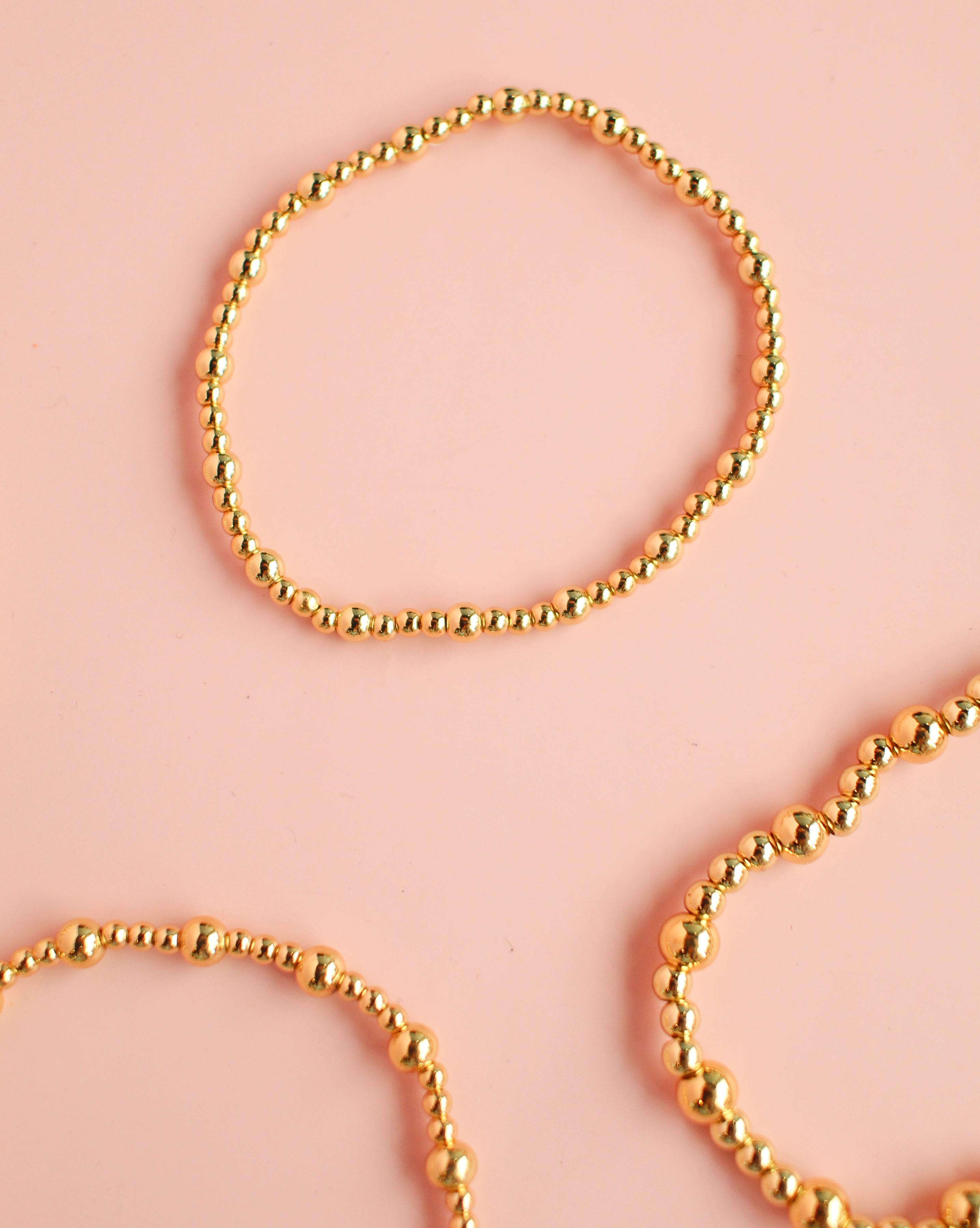 Gold Beaded Stretchy Bracelet