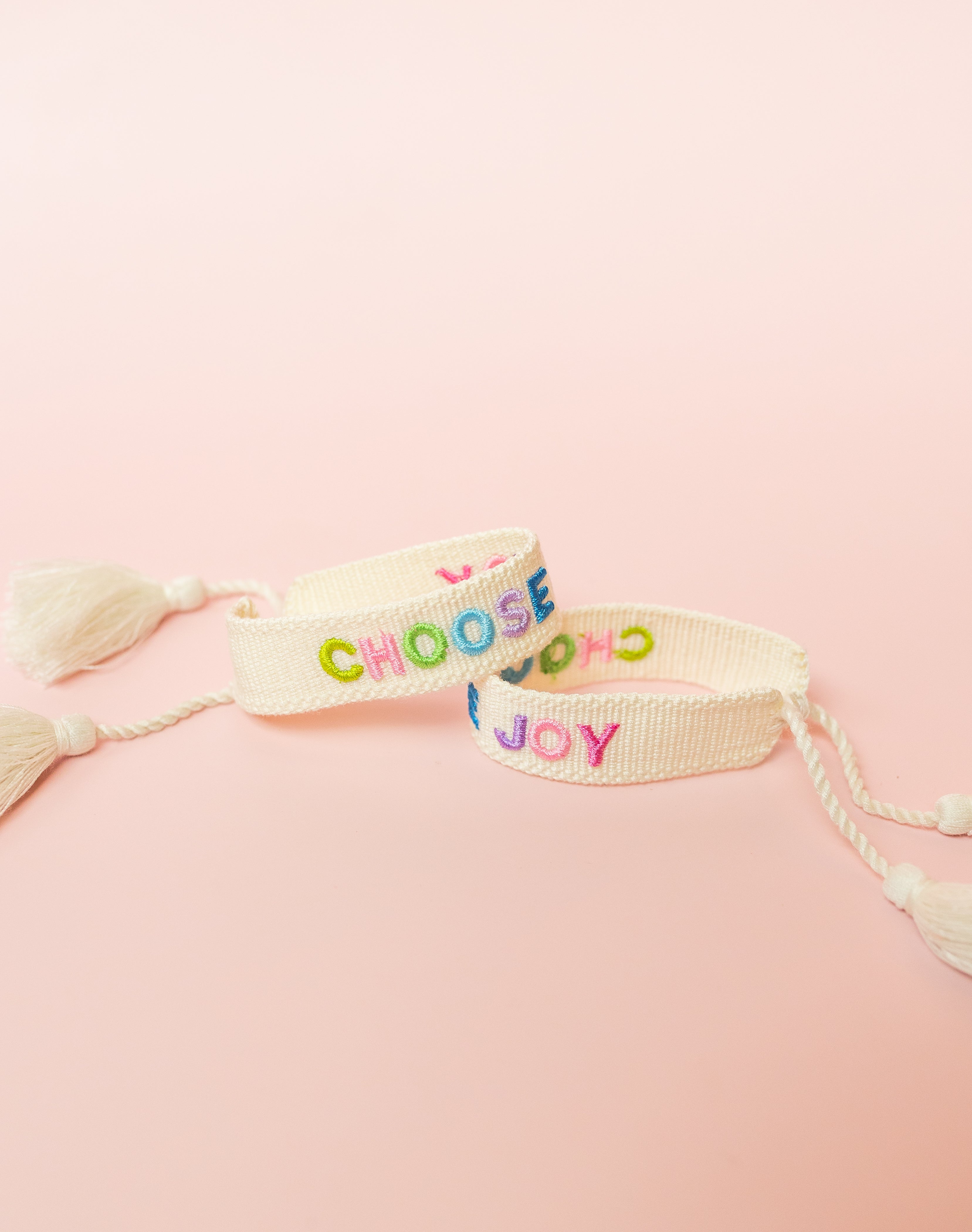 Choose Joy Embroidered Bracelet