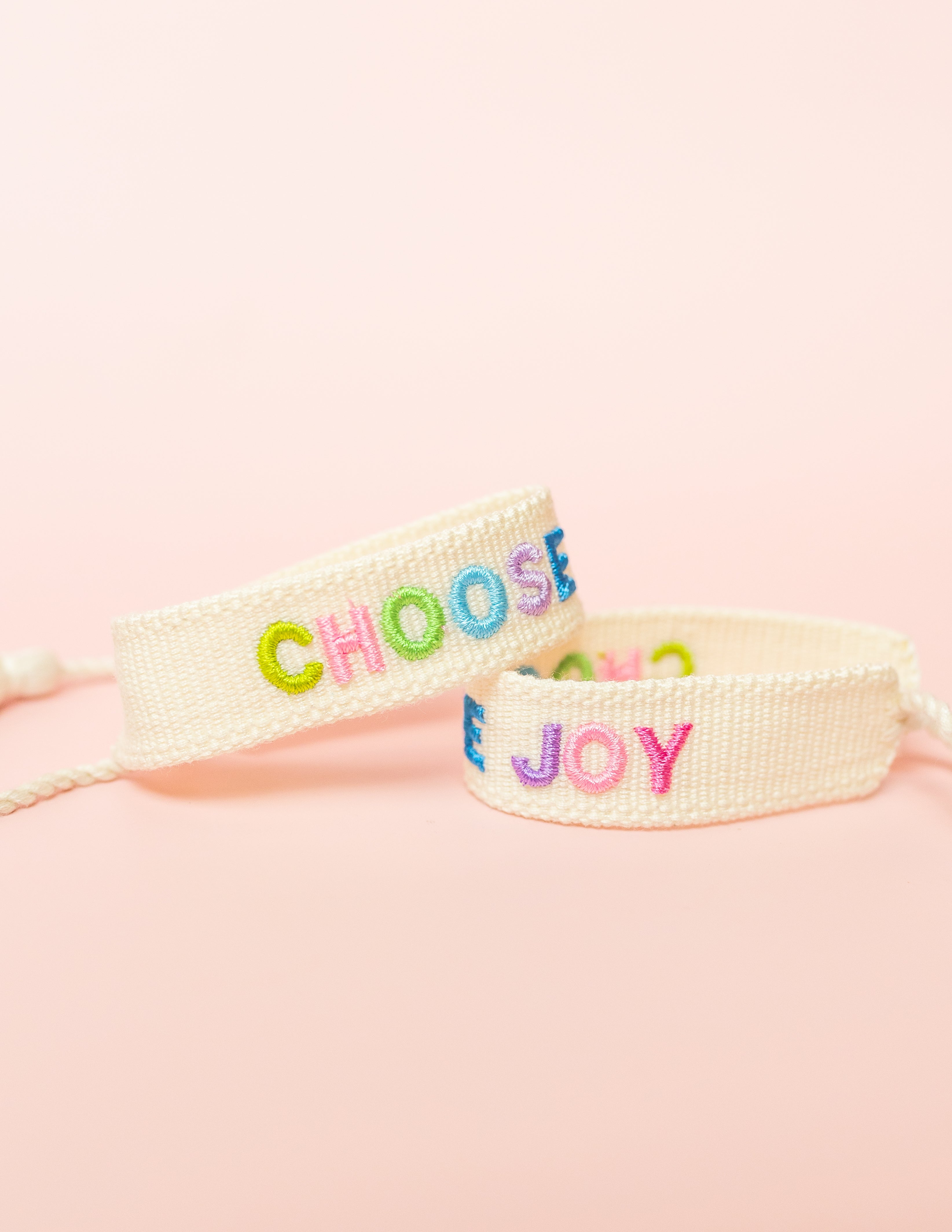 Choose Joy Embroidered Bracelet
