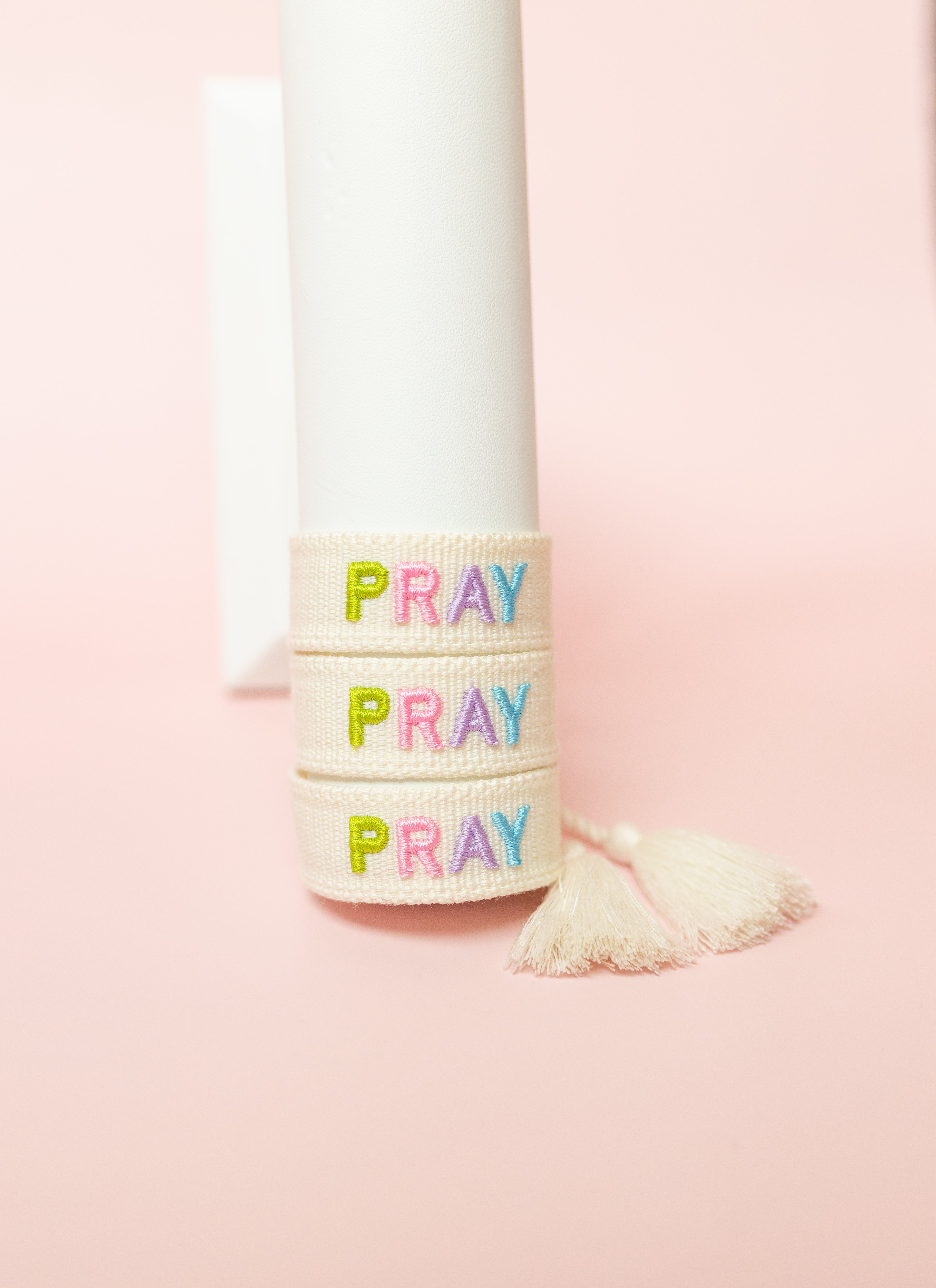 Pray Embroidered Bracelet