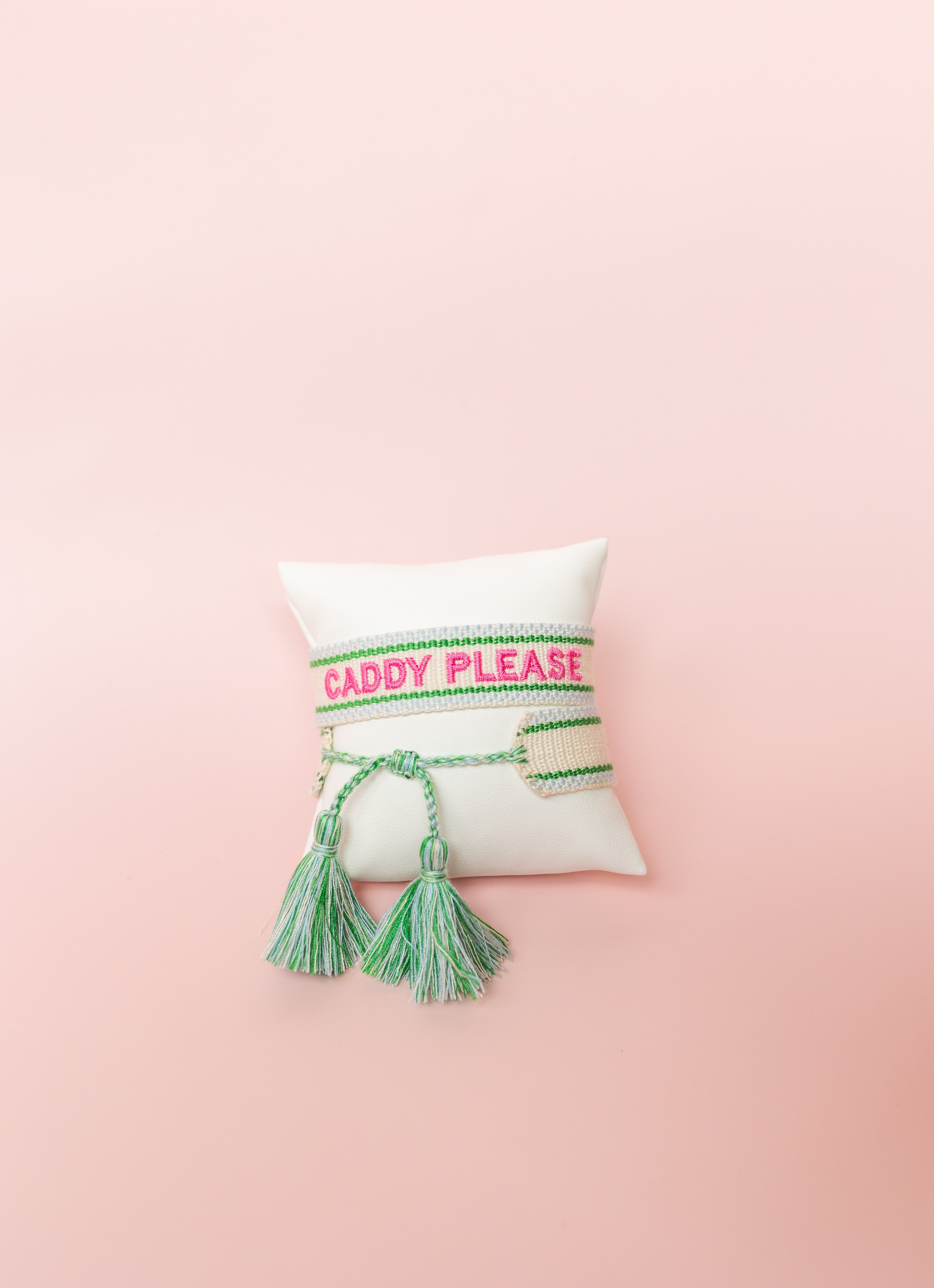 Caddy Please Embroidered Bracelet