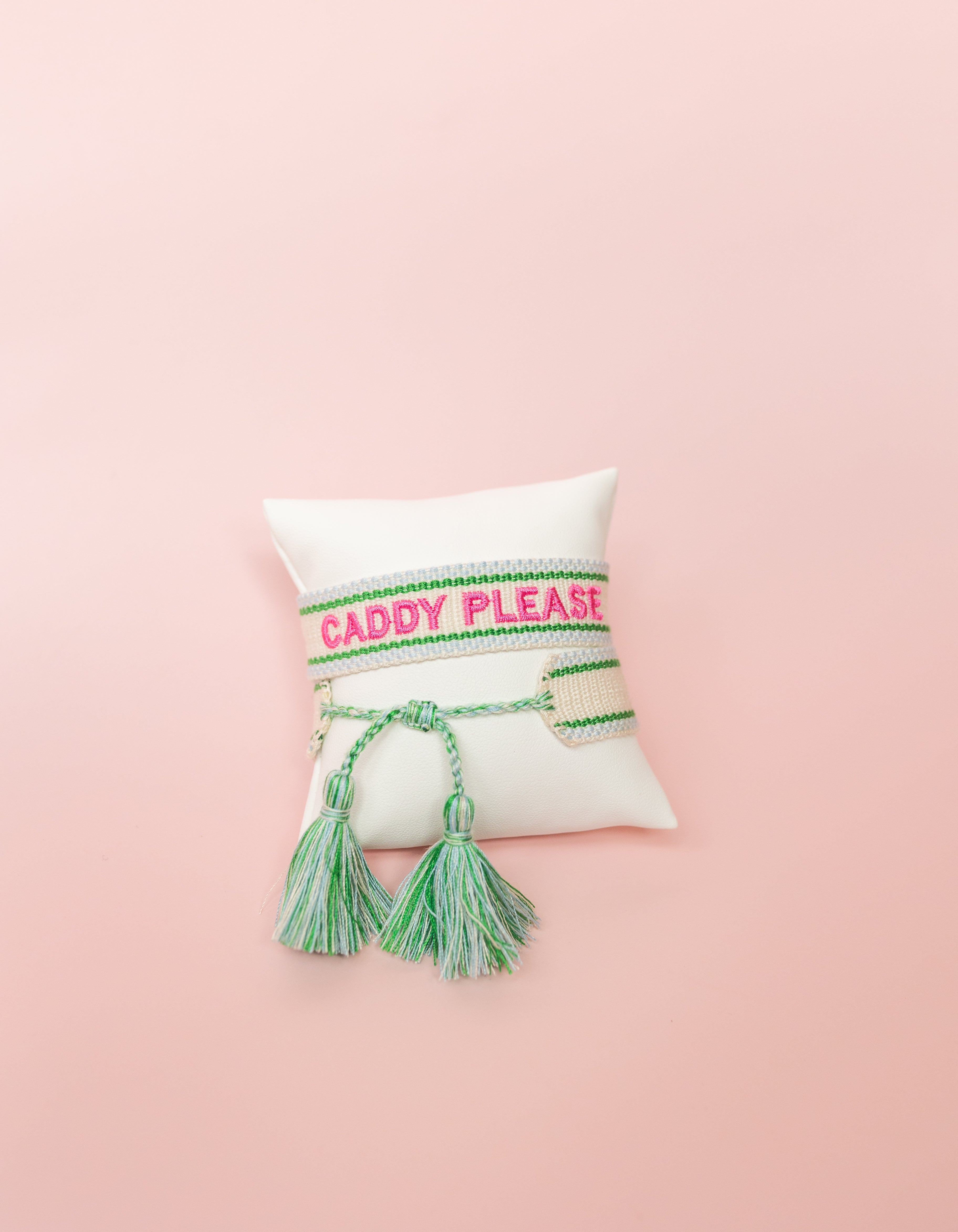 Caddy Please Embroidered Bracelet