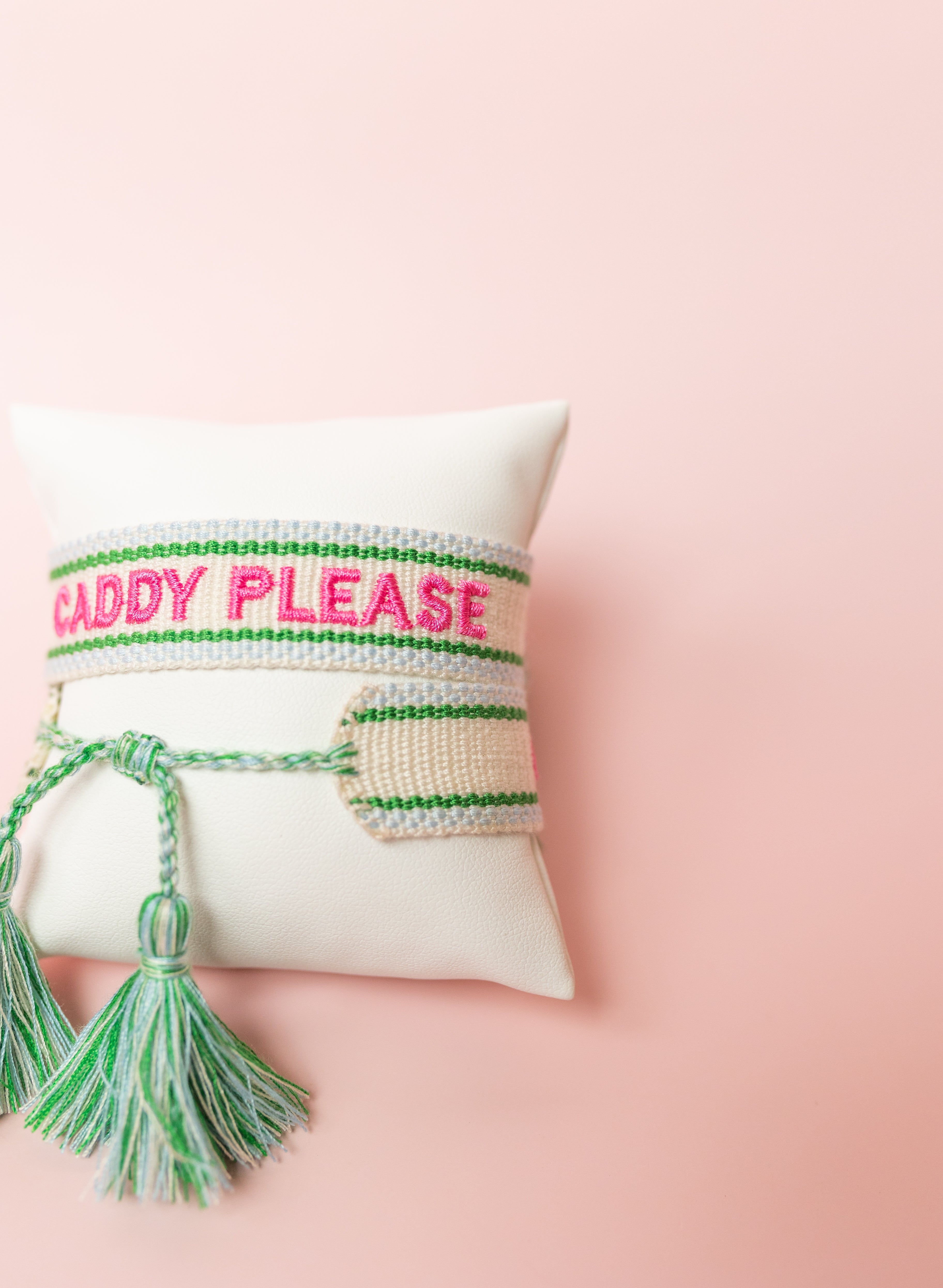 Caddy Please Embroidered Bracelet