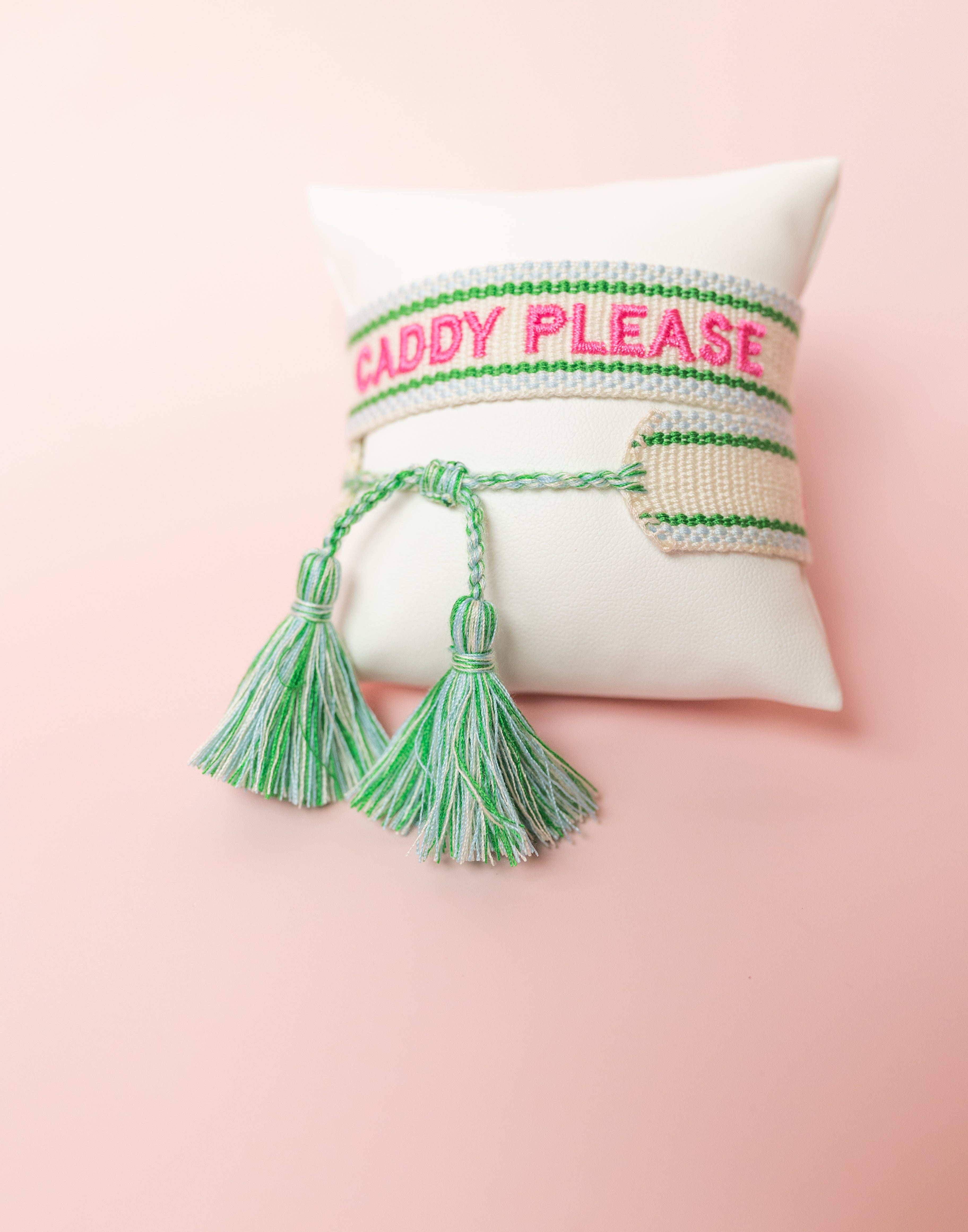 Caddy Please Embroidered Bracelet
