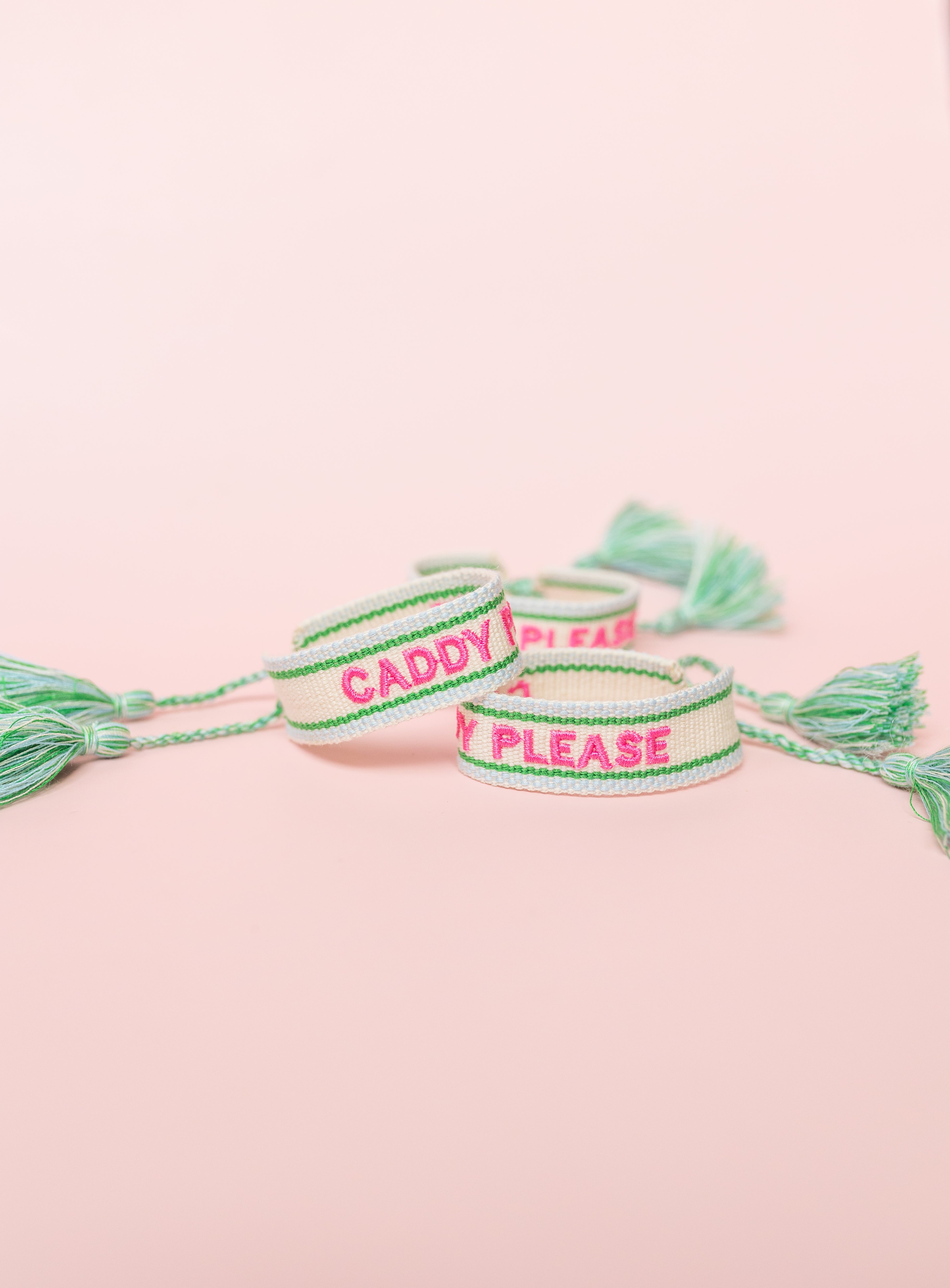 Caddy Please Embroidered Bracelet