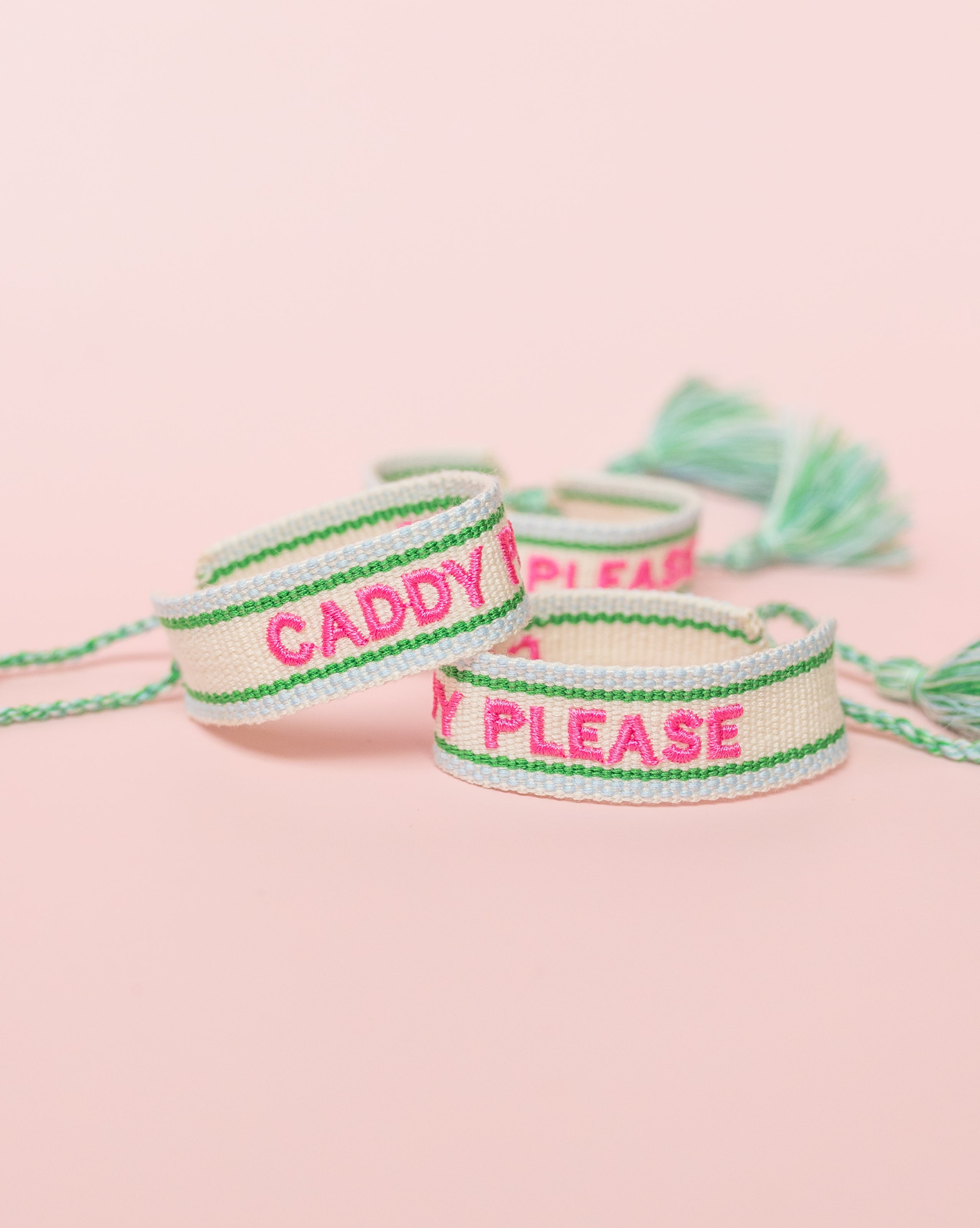 Caddy Please Embroidered Bracelet