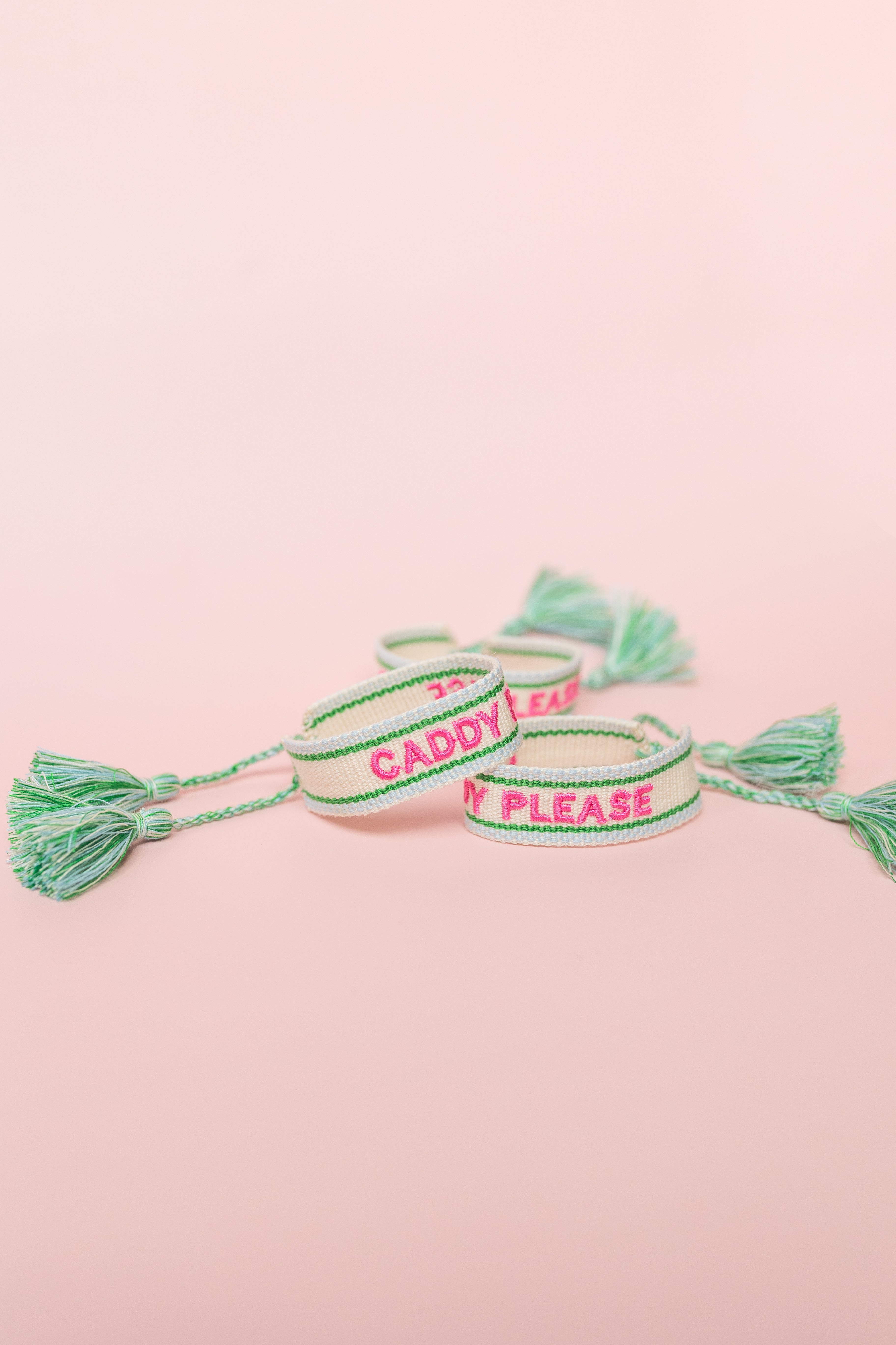 Caddy Please Embroidered Bracelet