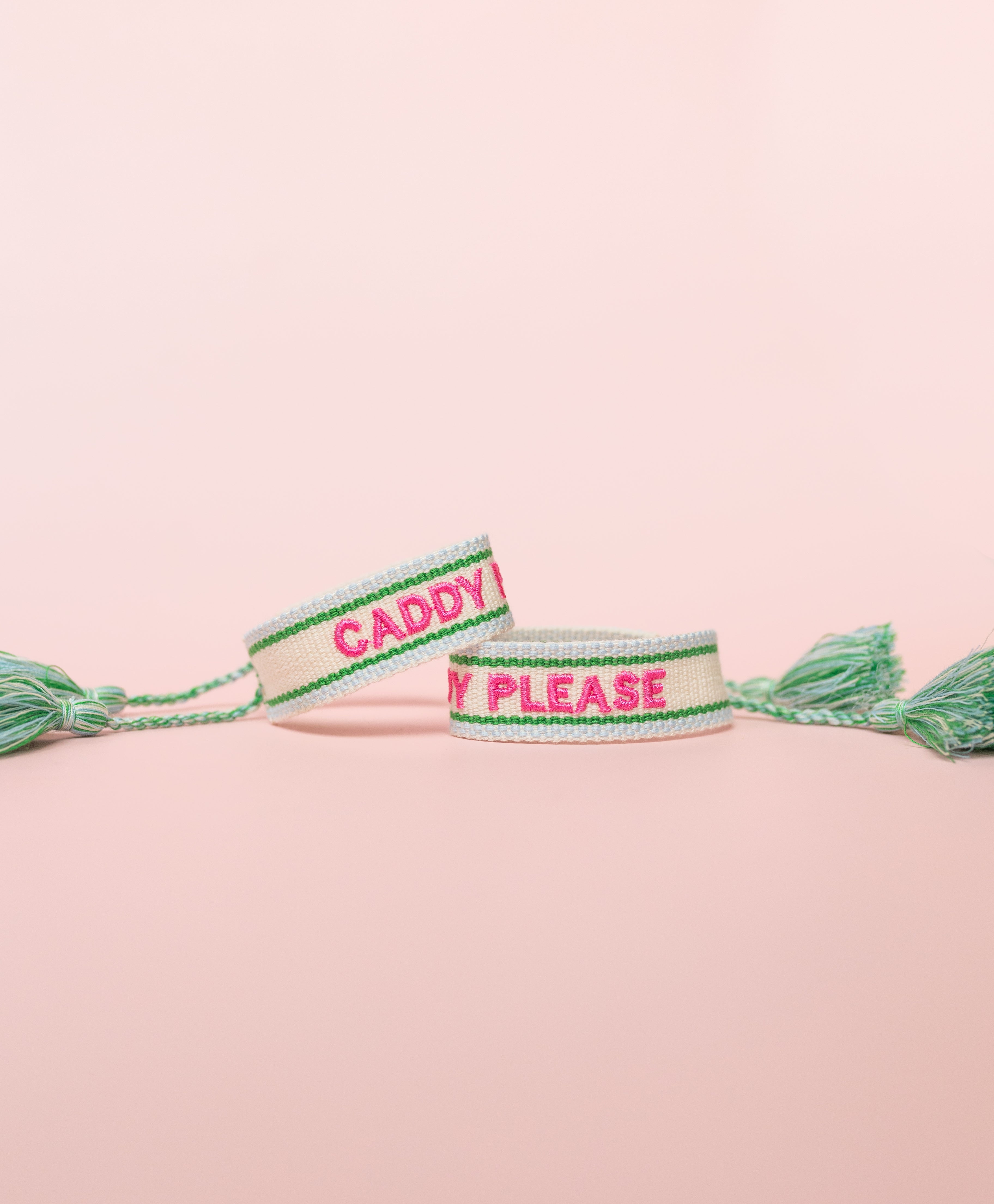 Caddy Please Embroidered Bracelet