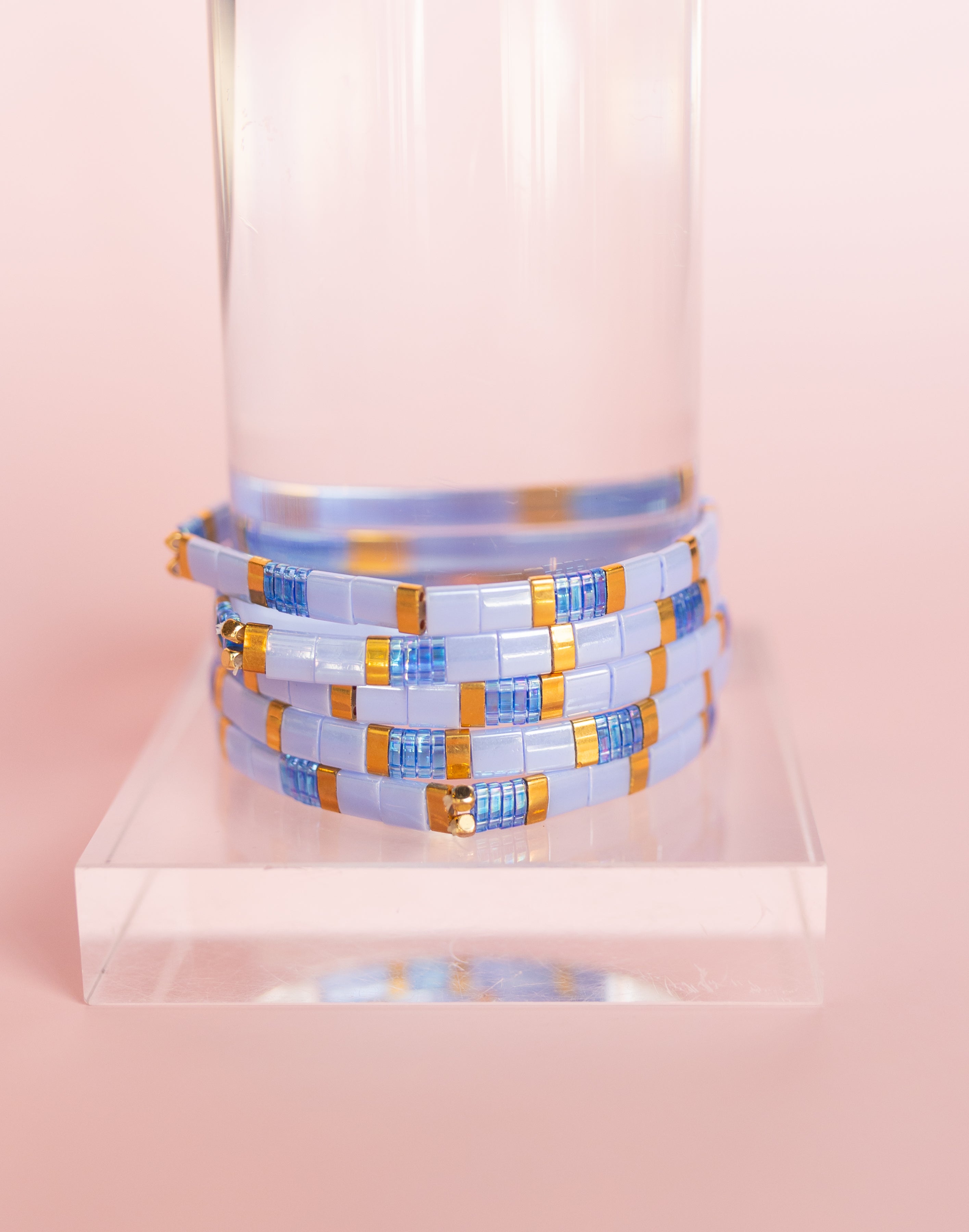 Cornflower Glass Tile Bracelet