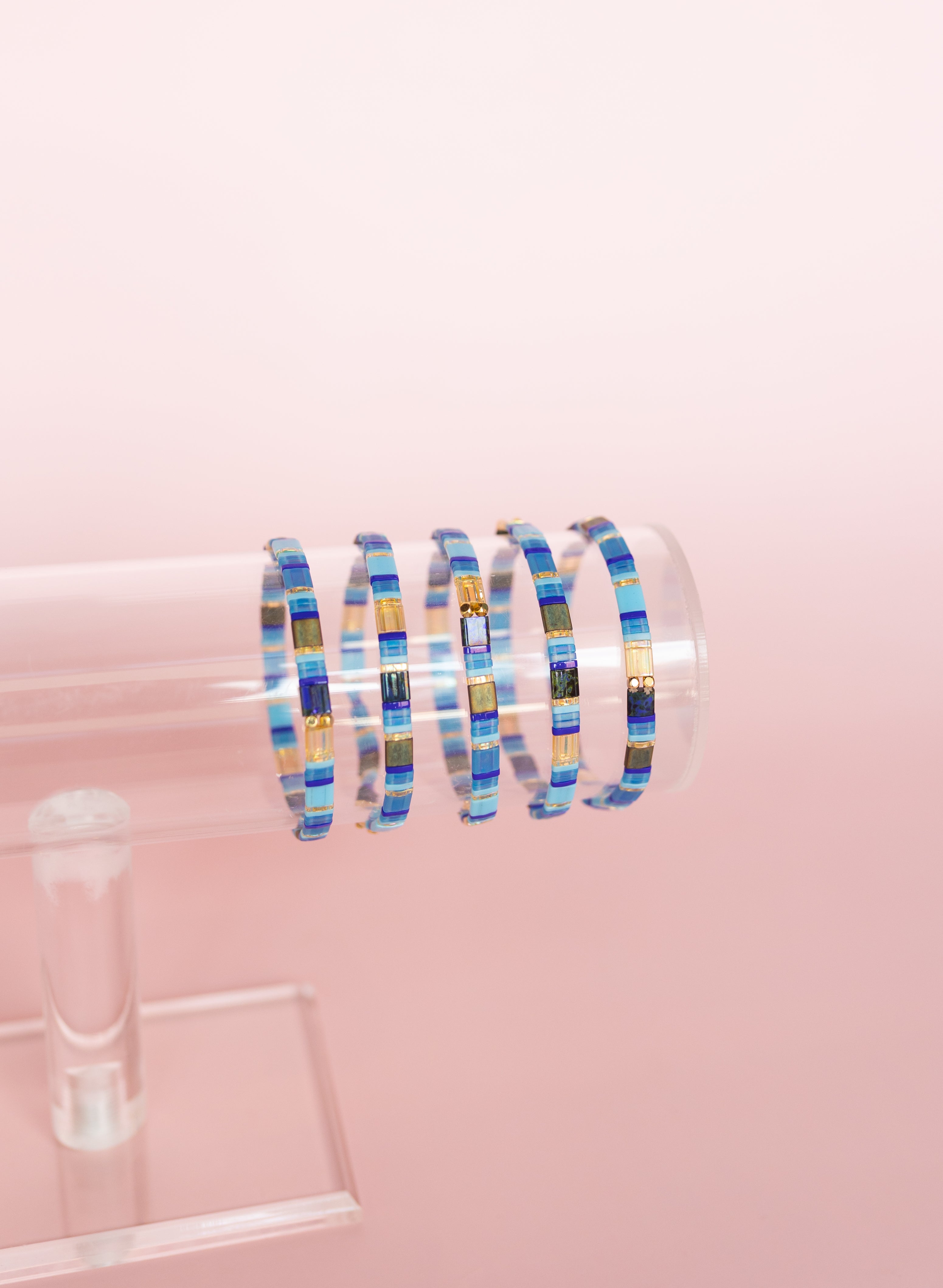 Navy Glass Tile Bracelet