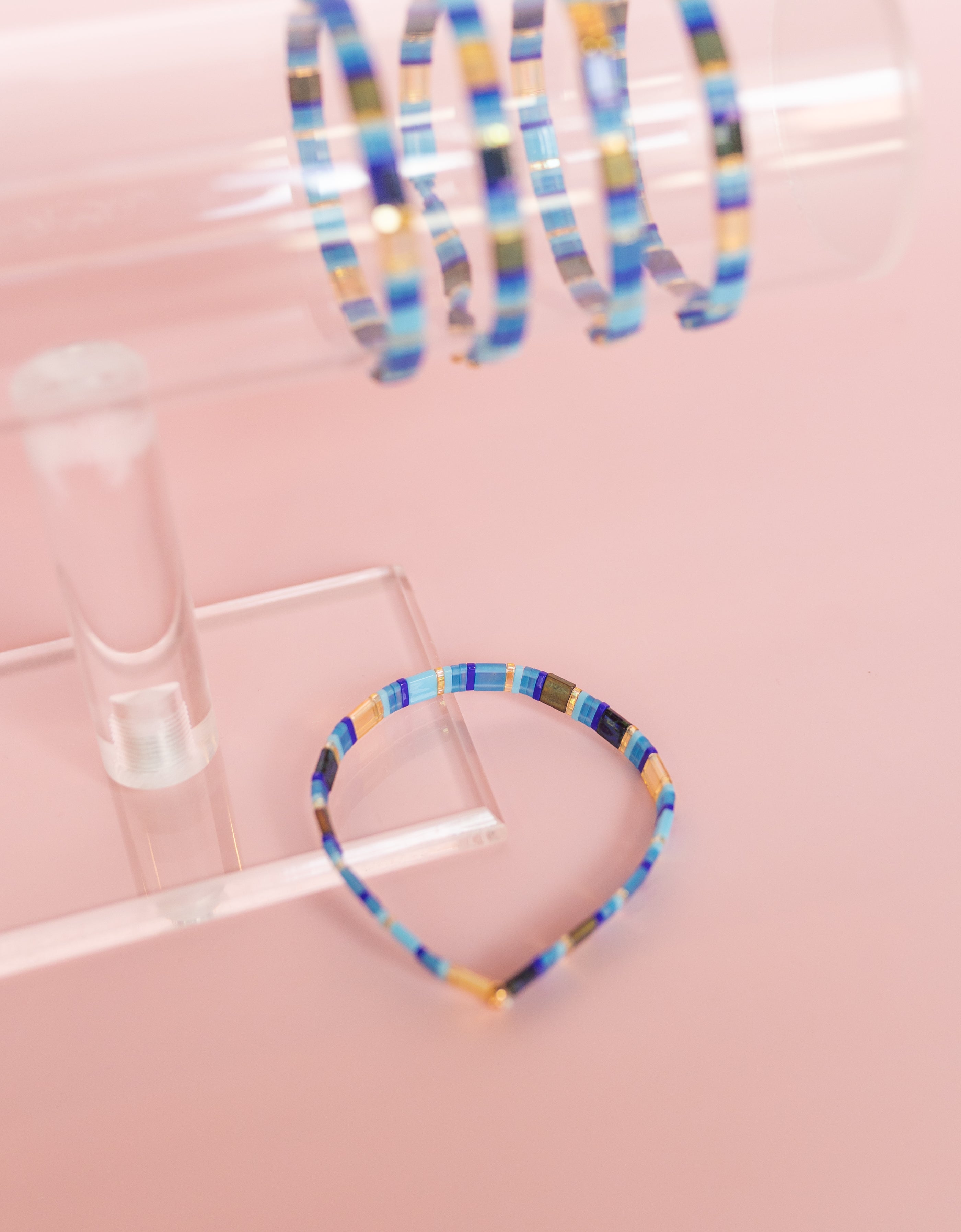 Navy Glass Tile Bracelet