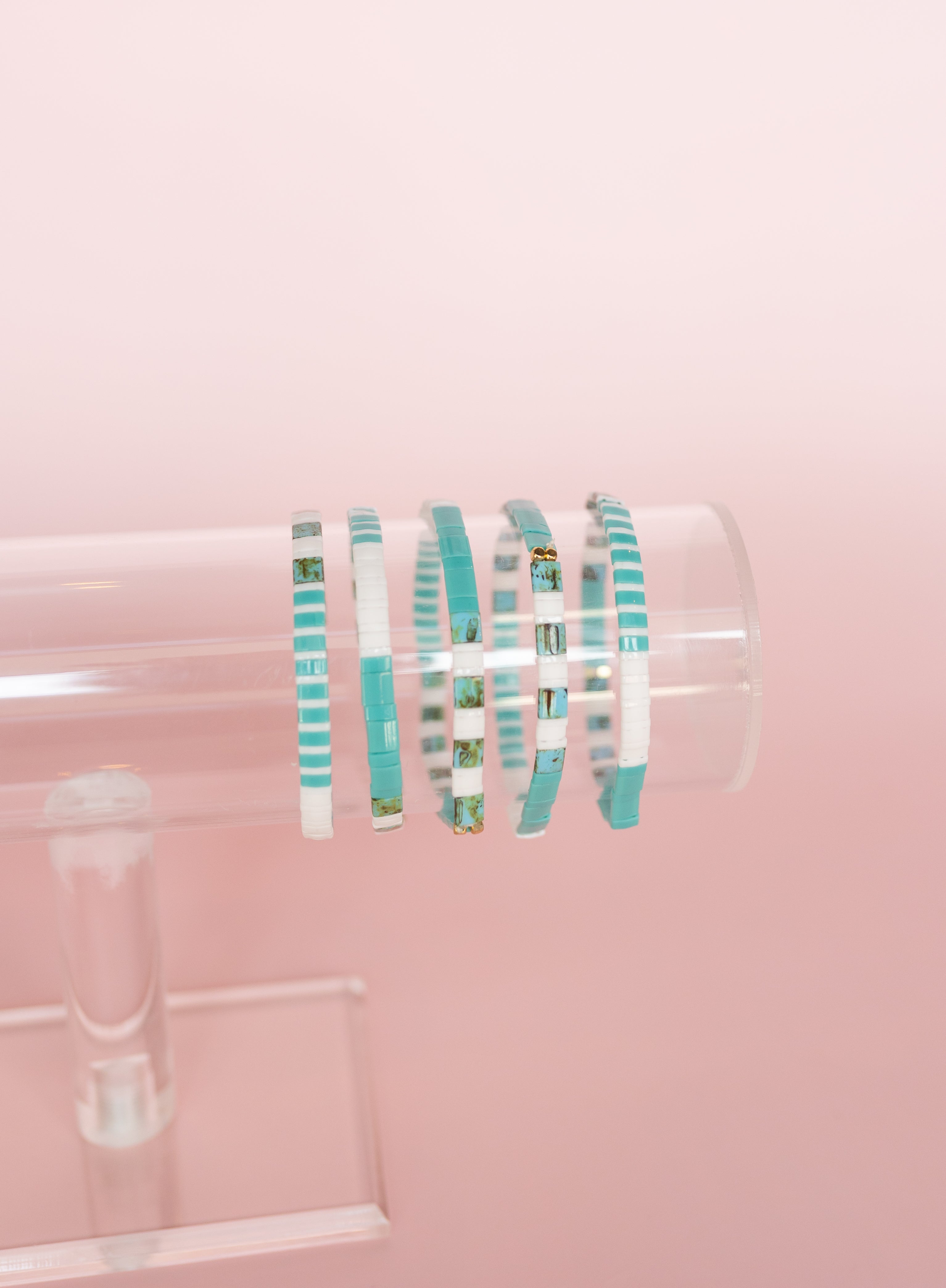 Teal Glass Tile Bracelet