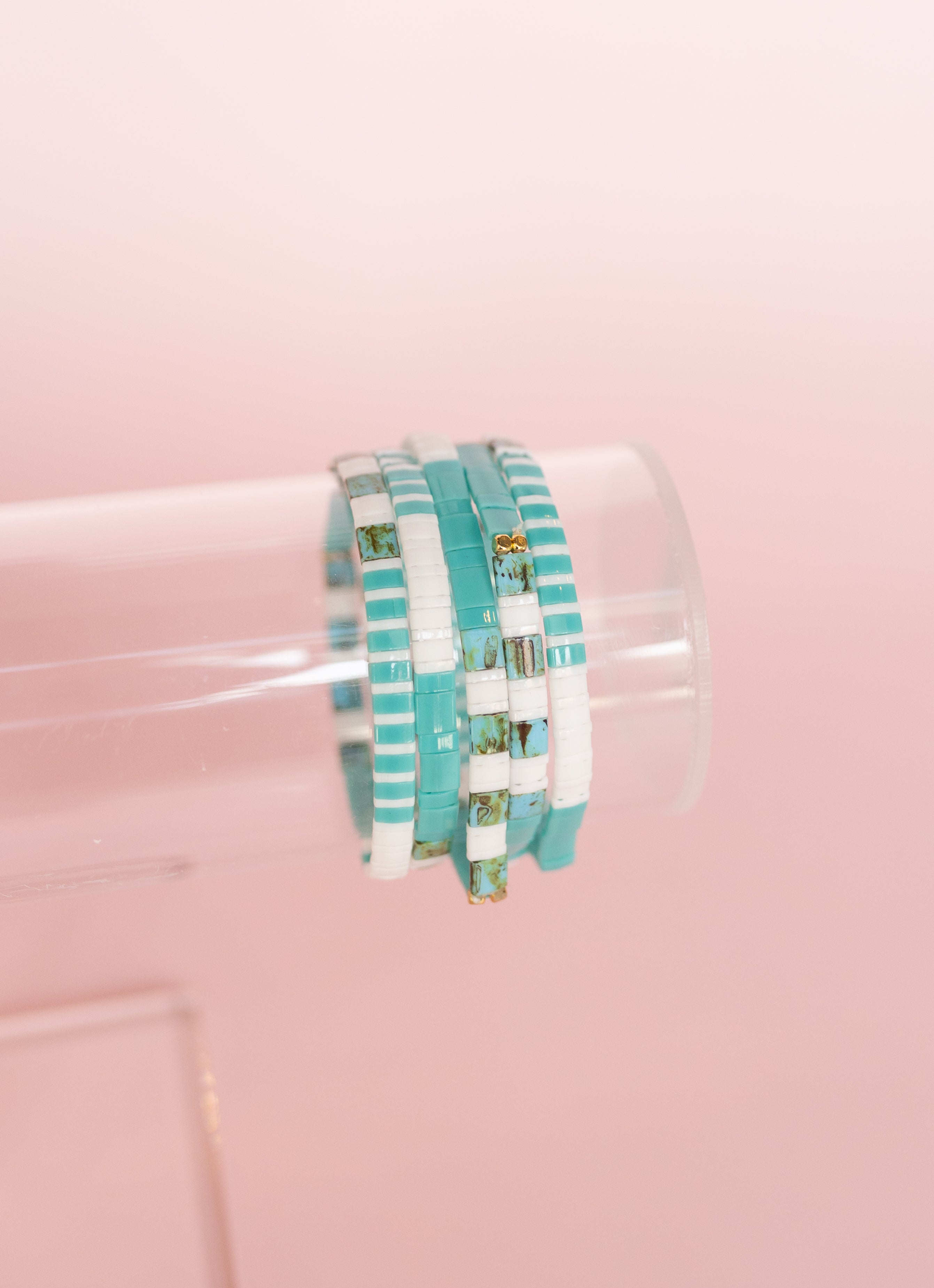 Teal Glass Tile Bracelet