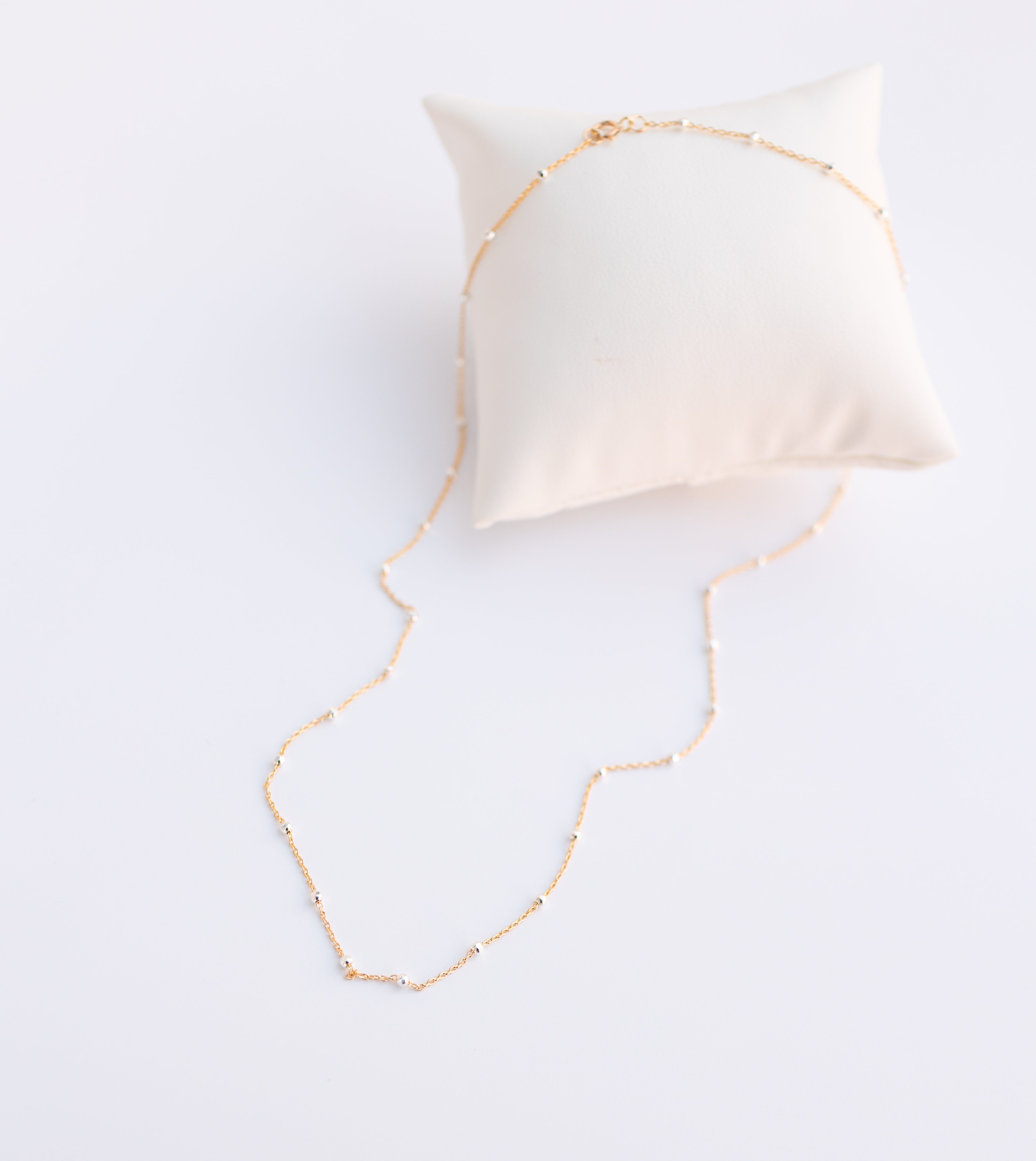 Silver + Gold Satellite Necklace (Engravable)