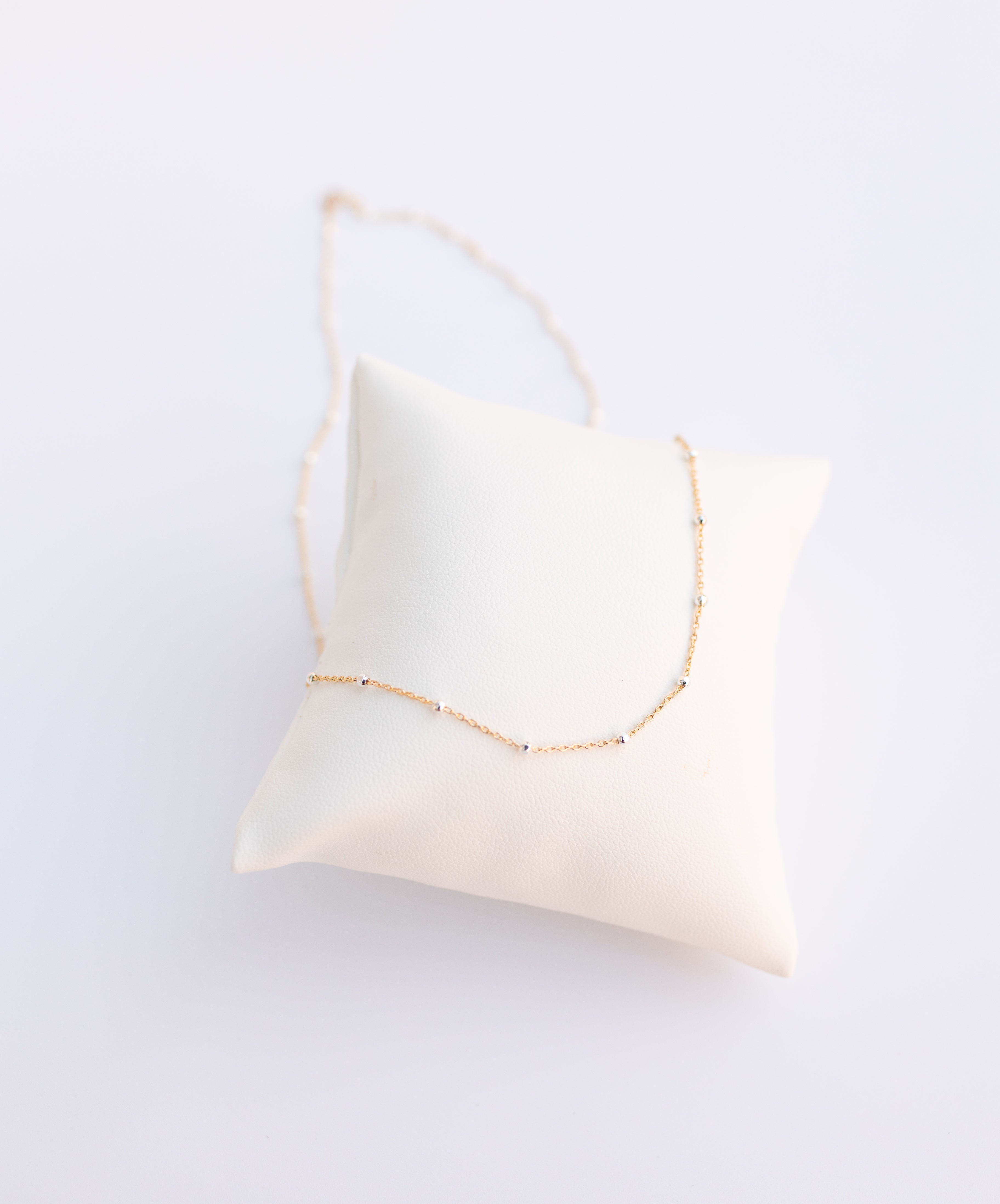 Silver + Gold Satellite Necklace (Engravable)
