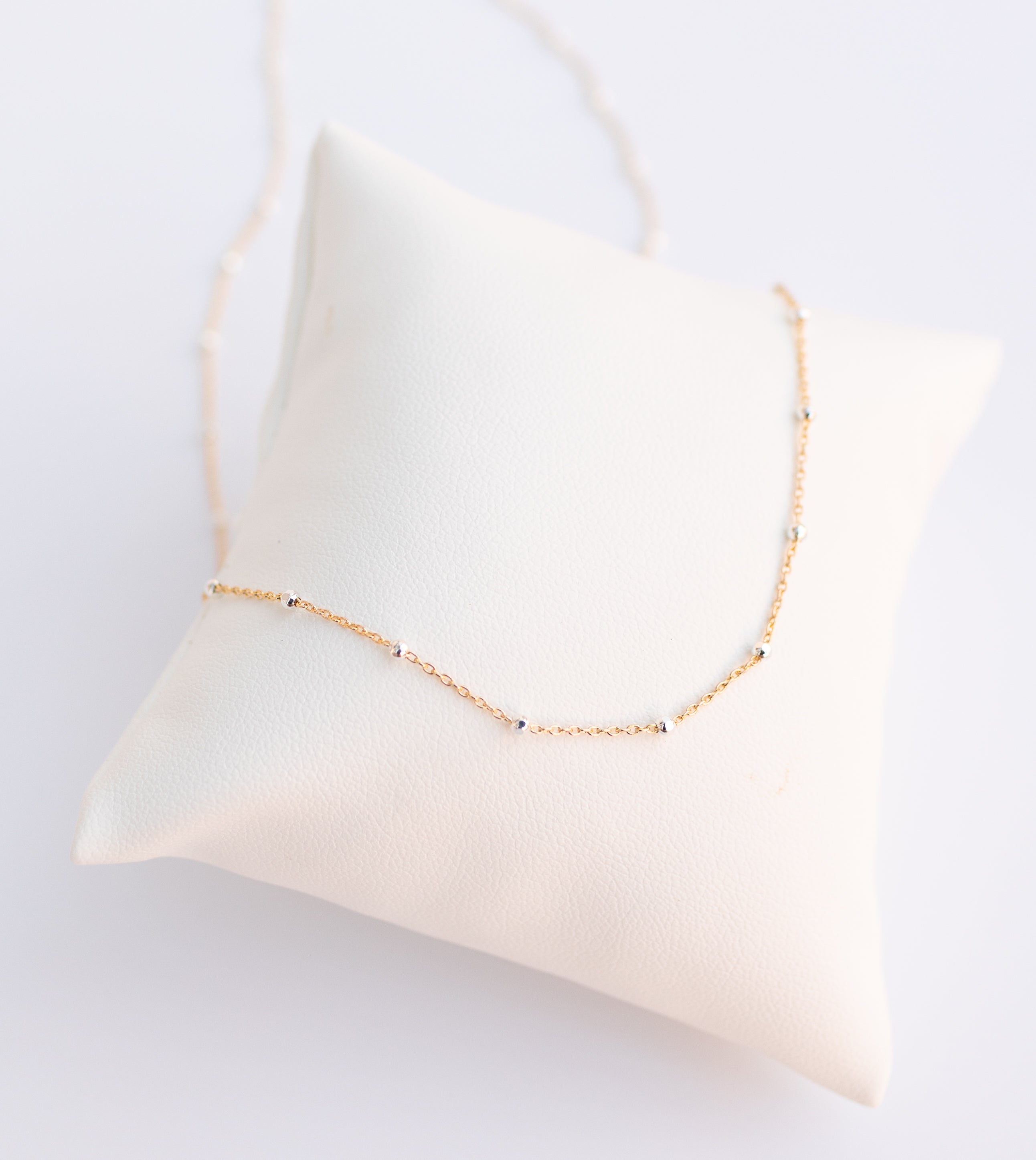 Silver + Gold Satellite Necklace (Engravable)