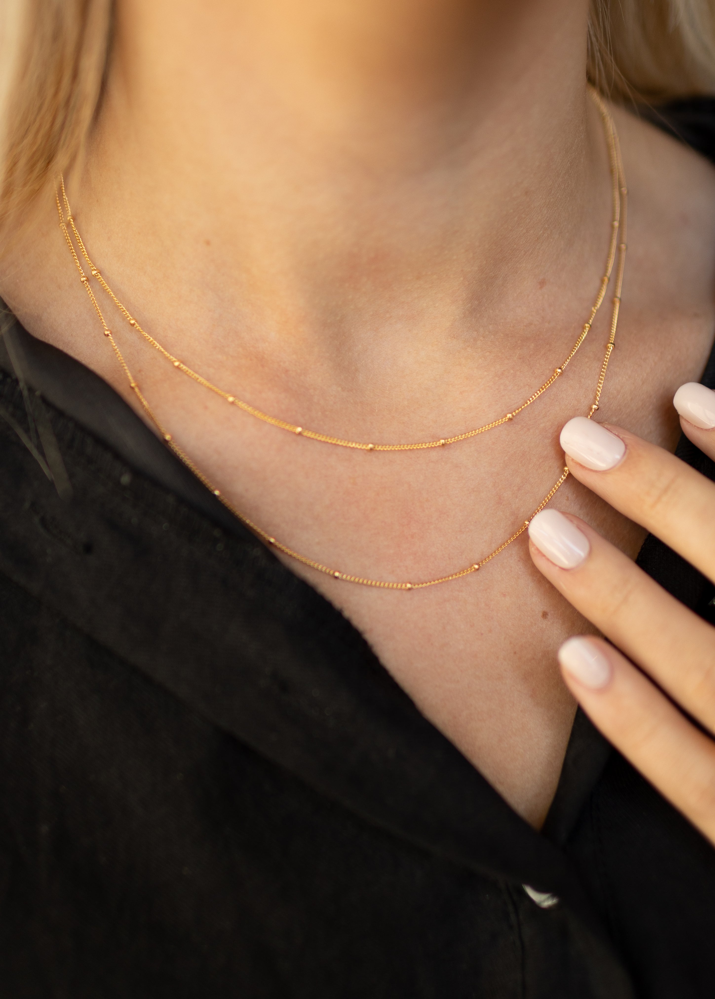 Gold Filled Satellite Necklace (Engravable)