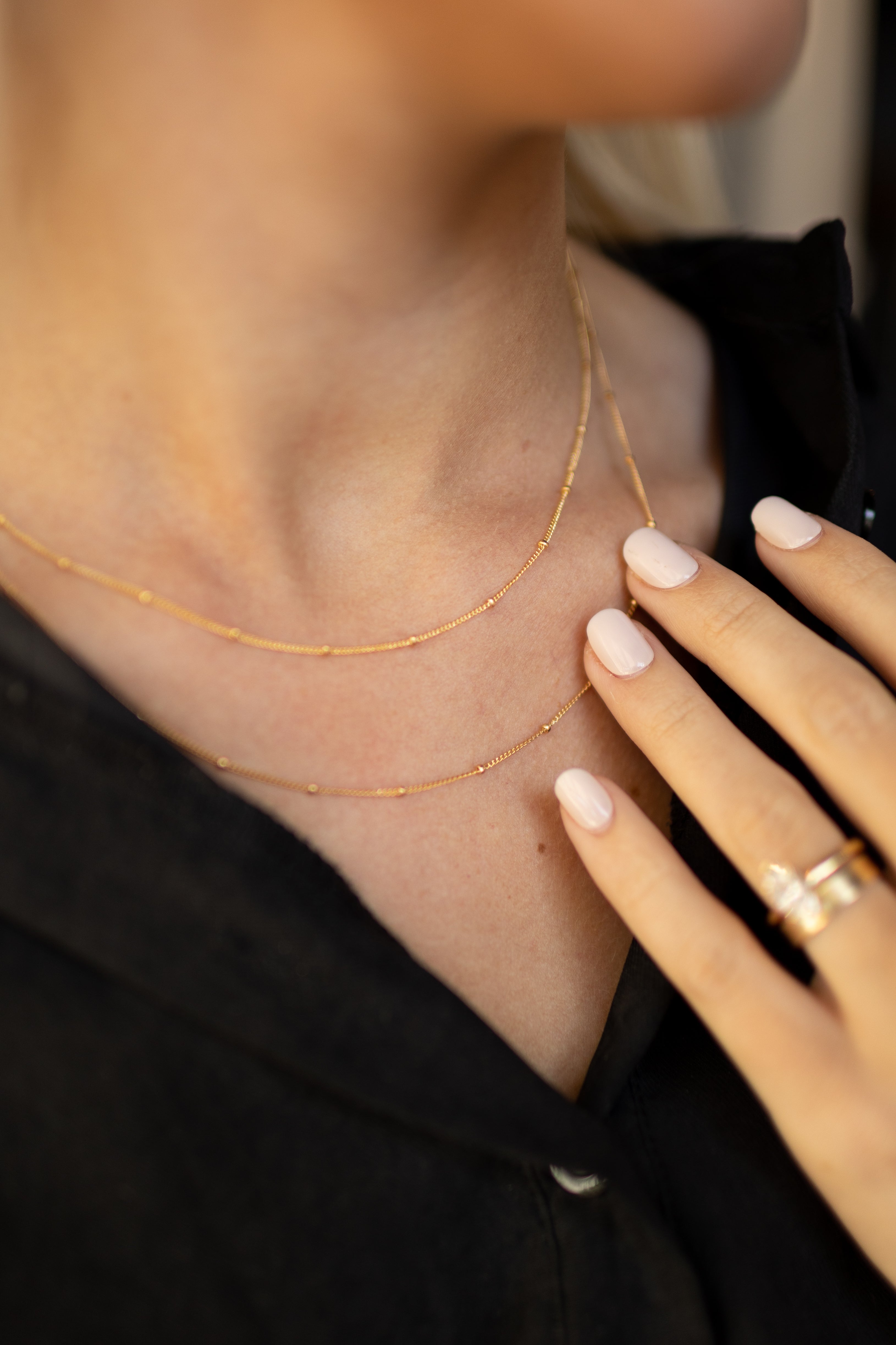 Gold Filled Satellite Necklace (Engravable)