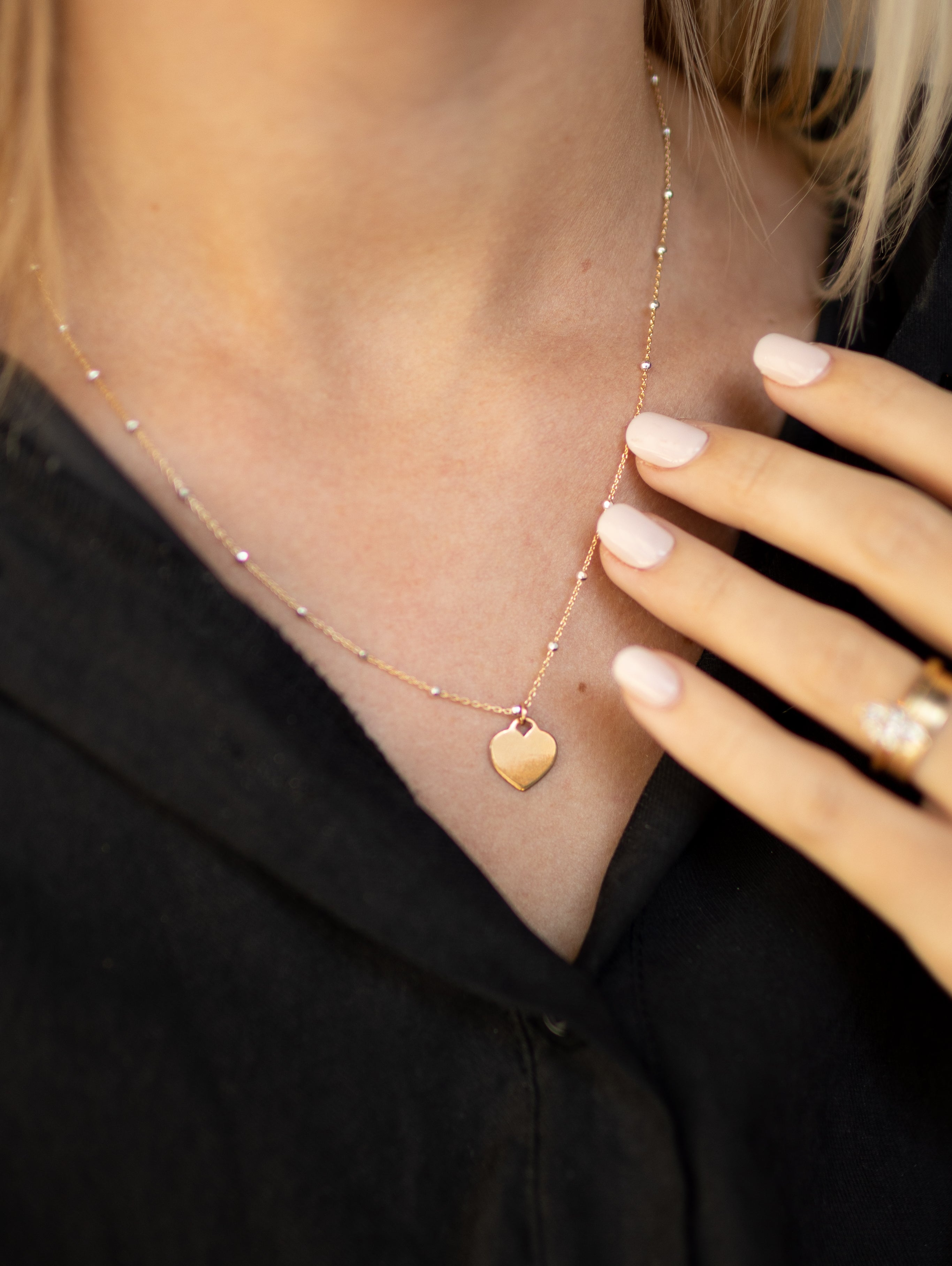 Silver + Gold Satellite Necklace (Engravable)