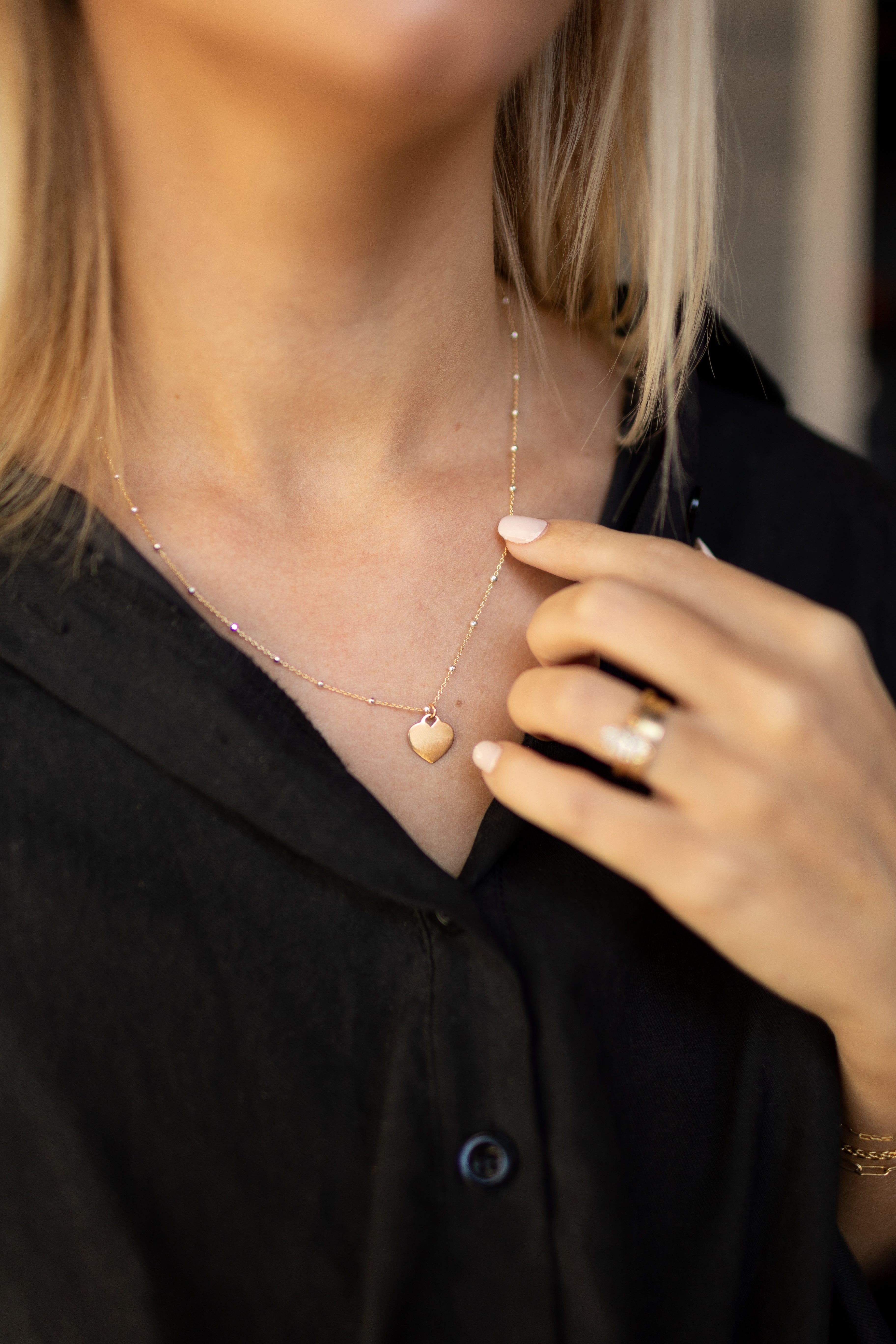 Silver + Gold Satellite Necklace (Engravable)