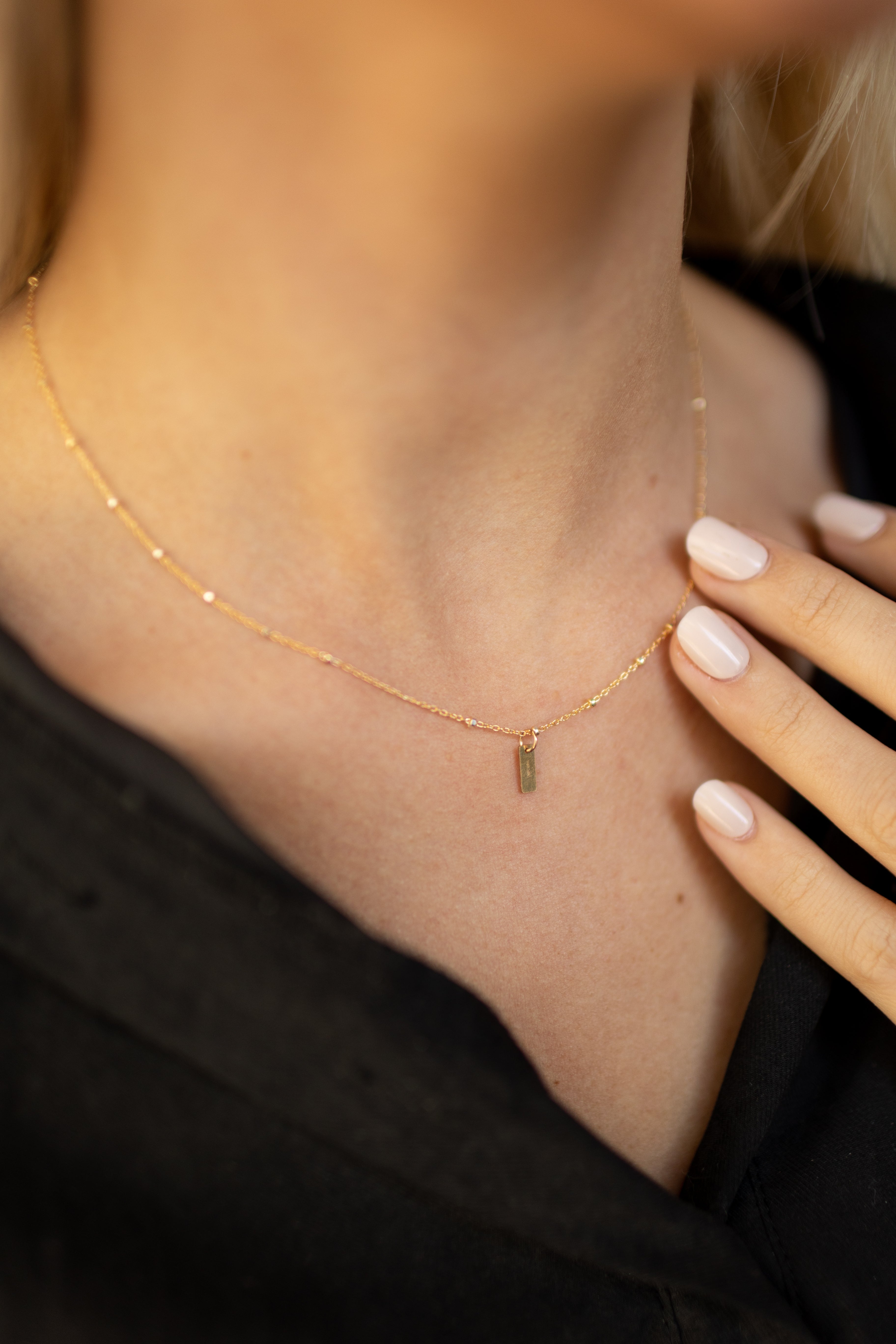 Shimmer Satellite Necklace (Engravable)