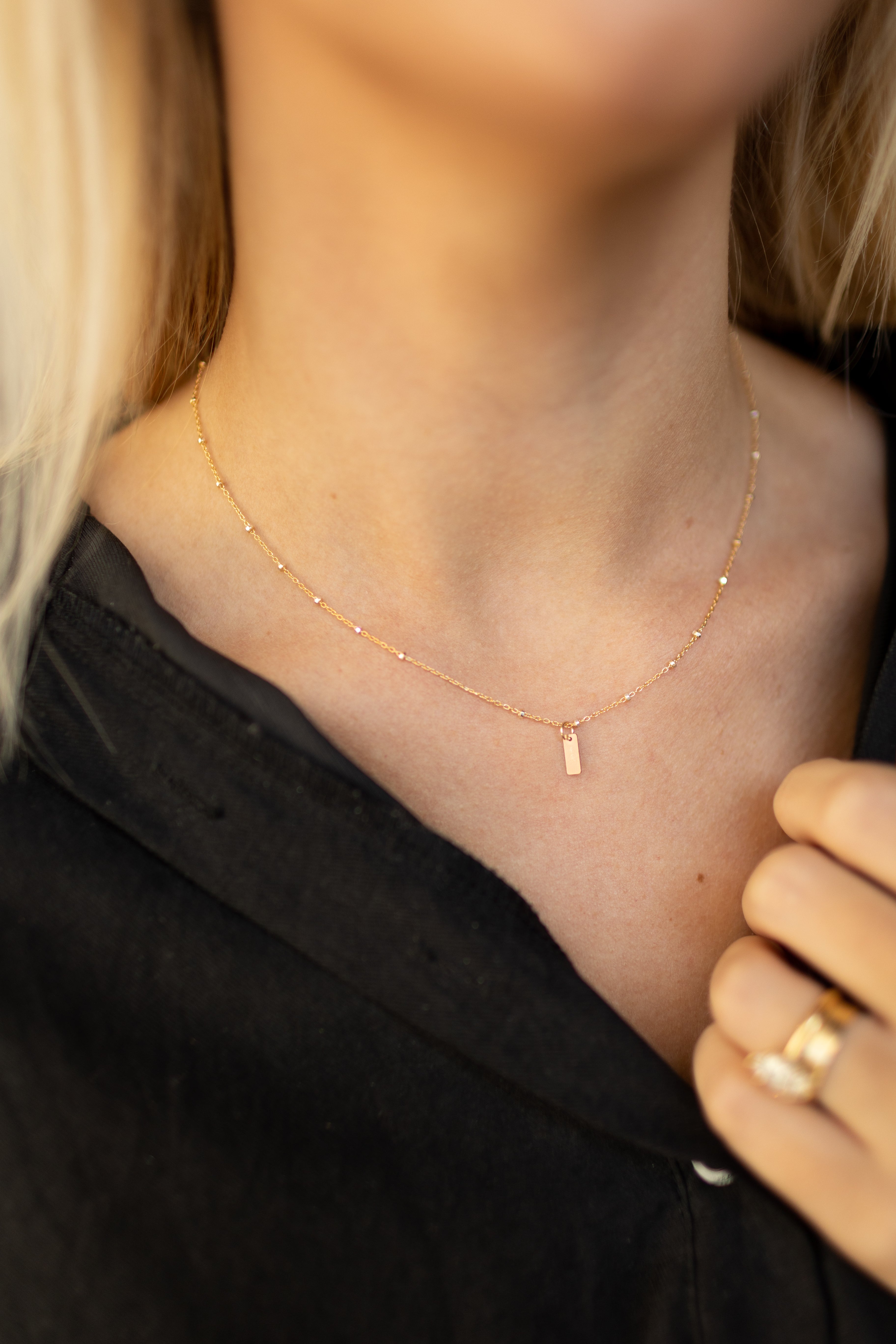 Shimmer Satellite Necklace (Engravable)