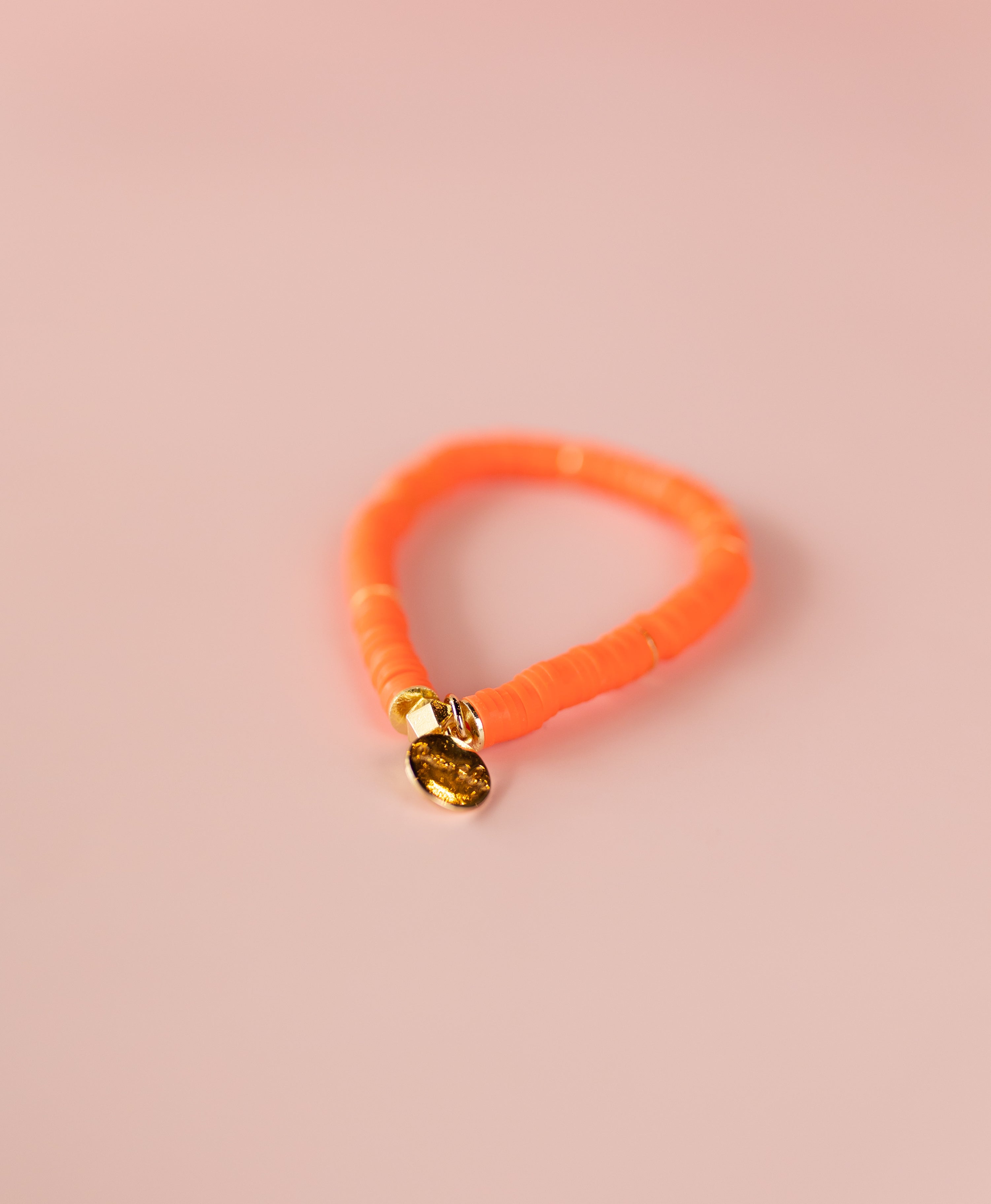 Tangerine Heishi Bracelet (Customizable)