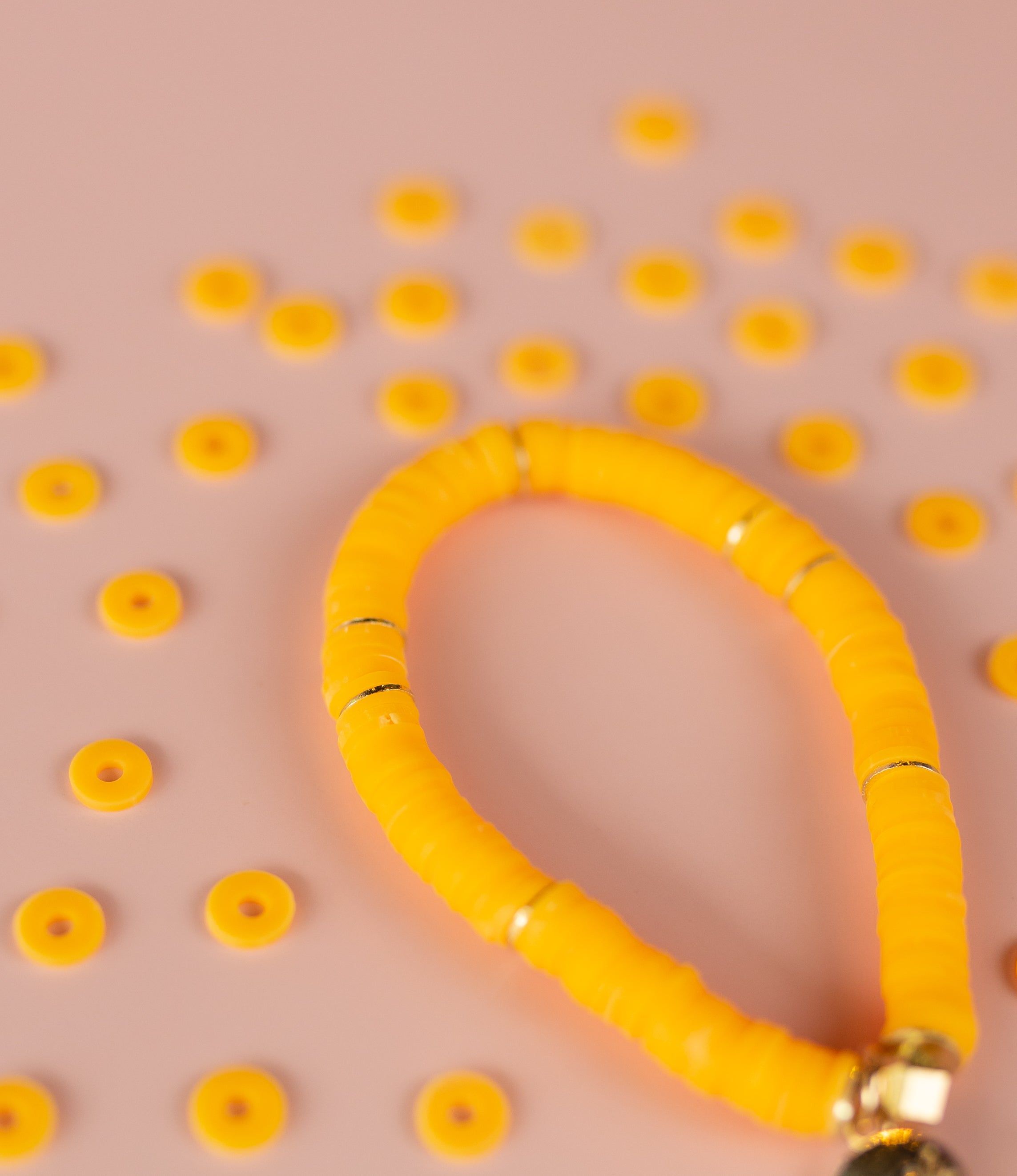 Peach Heishi Bracelet (Customizable)