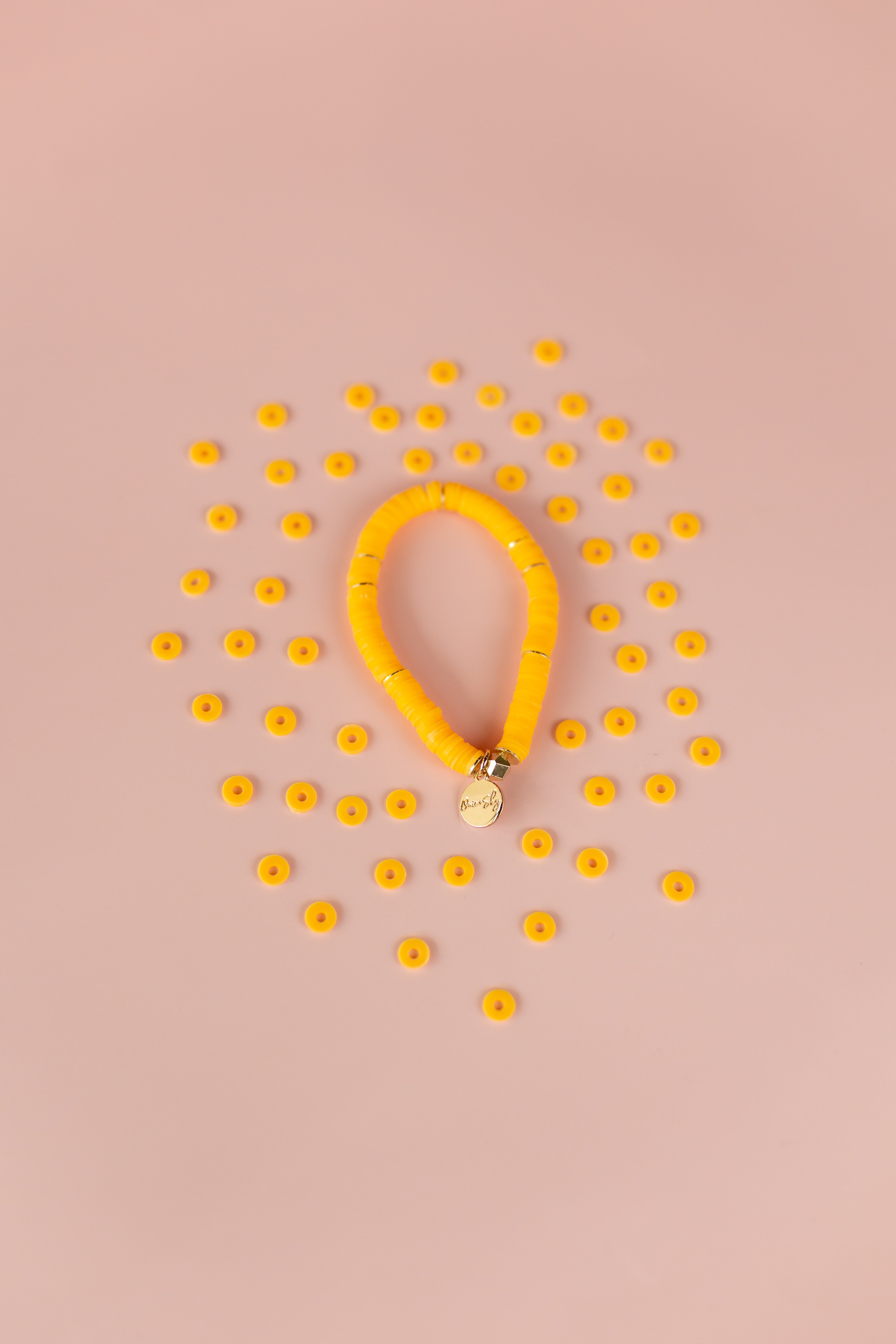 Peach Heishi Bracelet (Customizable)