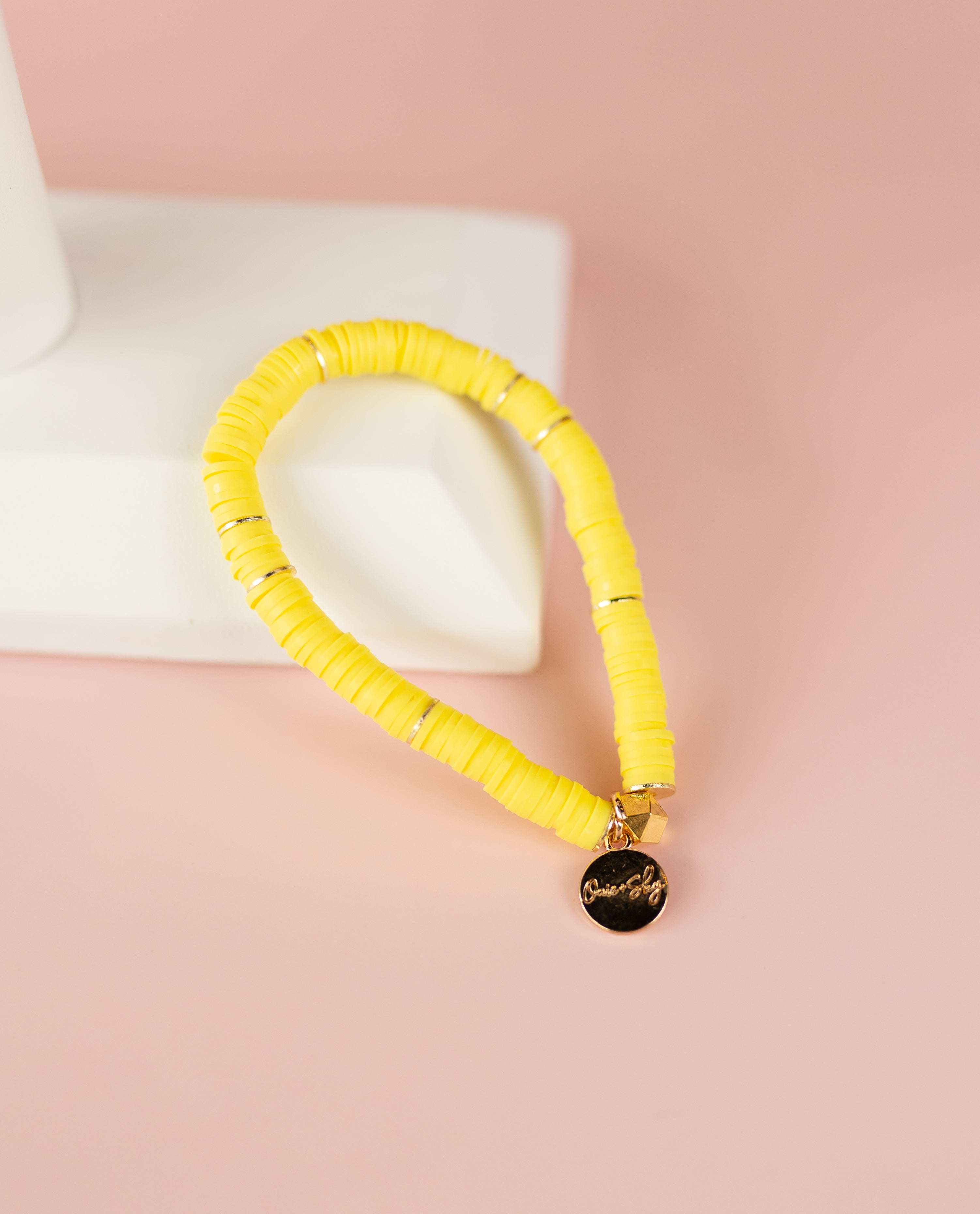 Yellow Heishi Bracelet (Customizable)