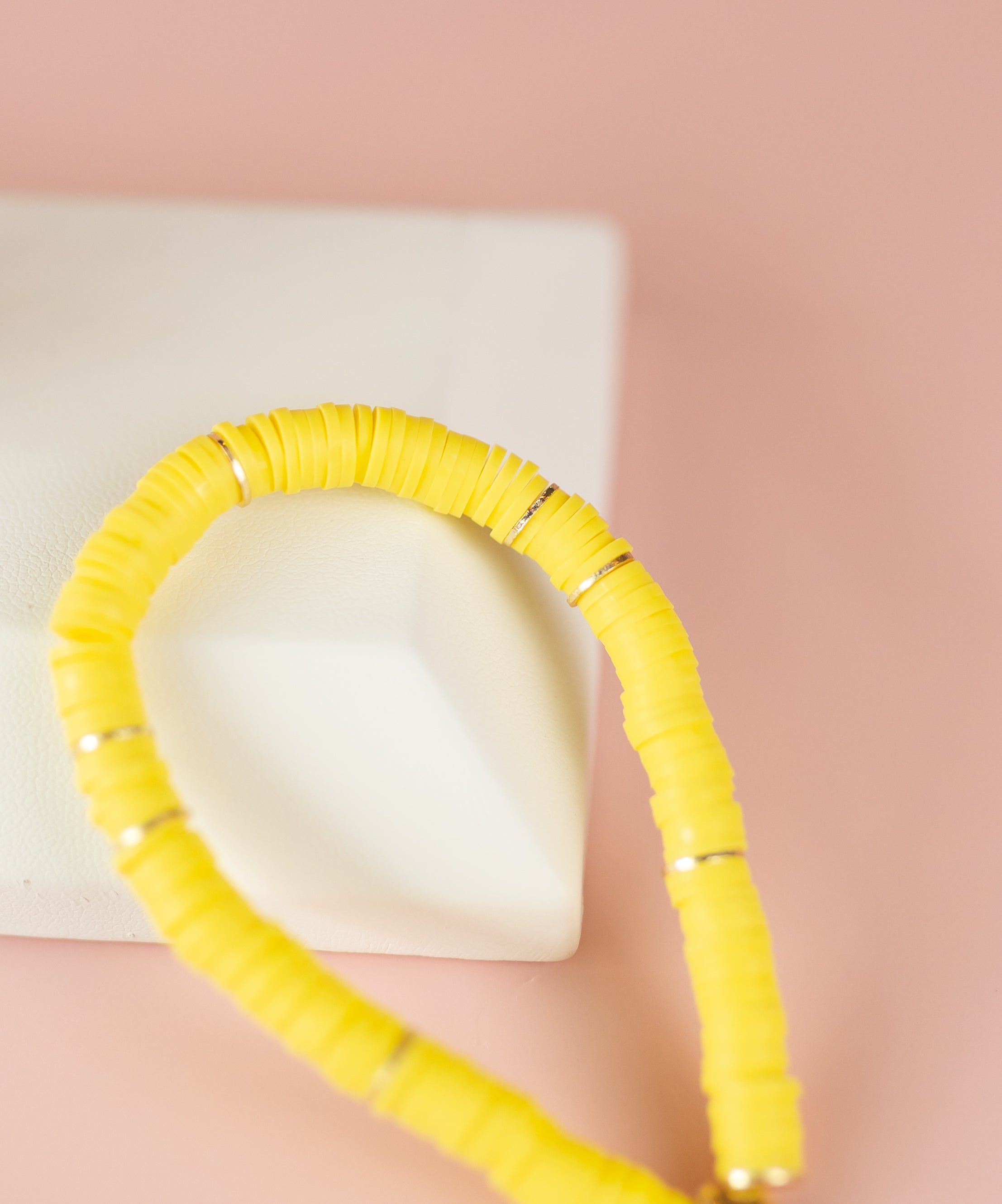 Yellow Heishi Bracelet (Customizable)