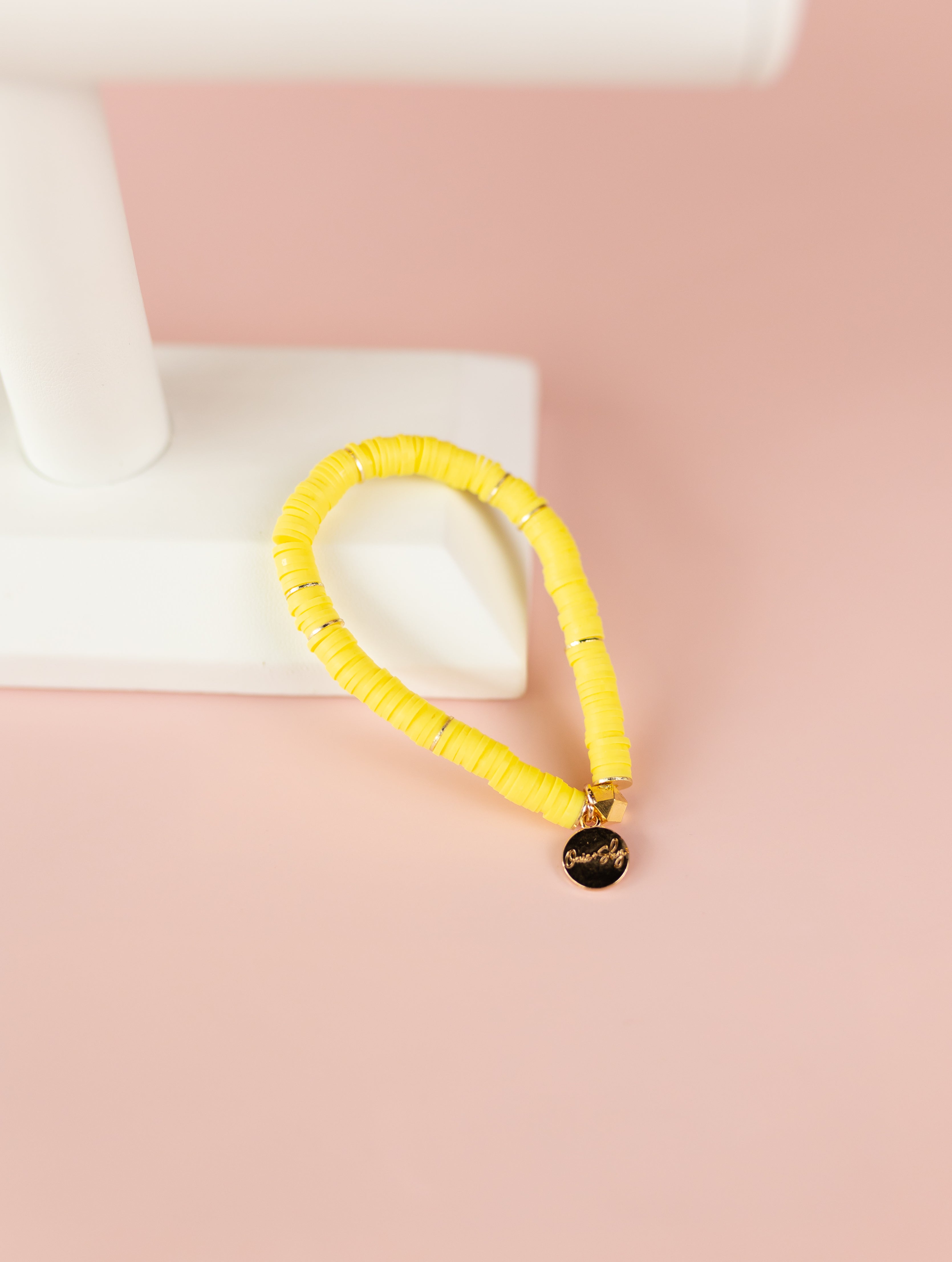 Yellow Heishi Bracelet (Customizable)