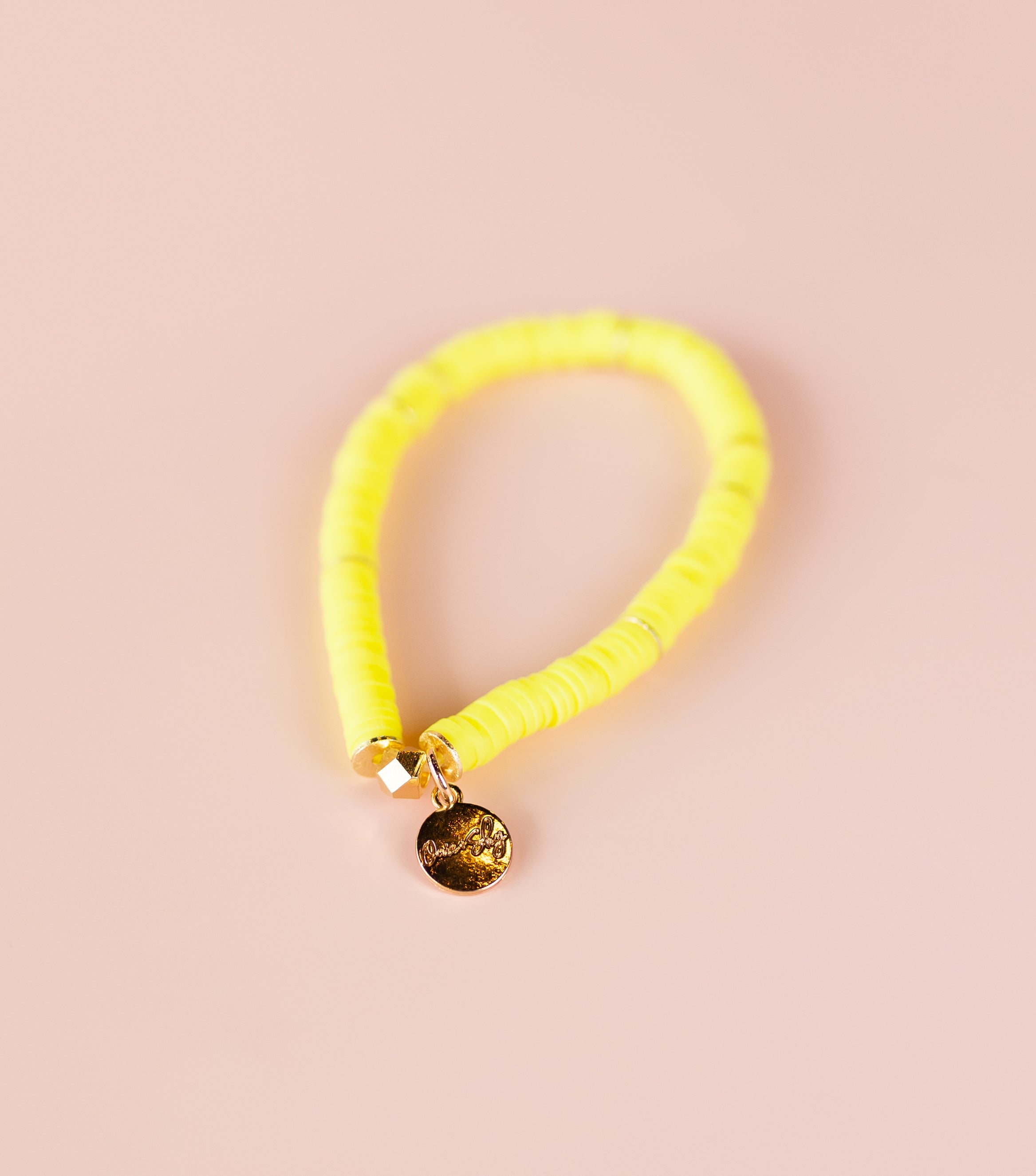 Neon Yellow Heishi Bracelet (Customizable)