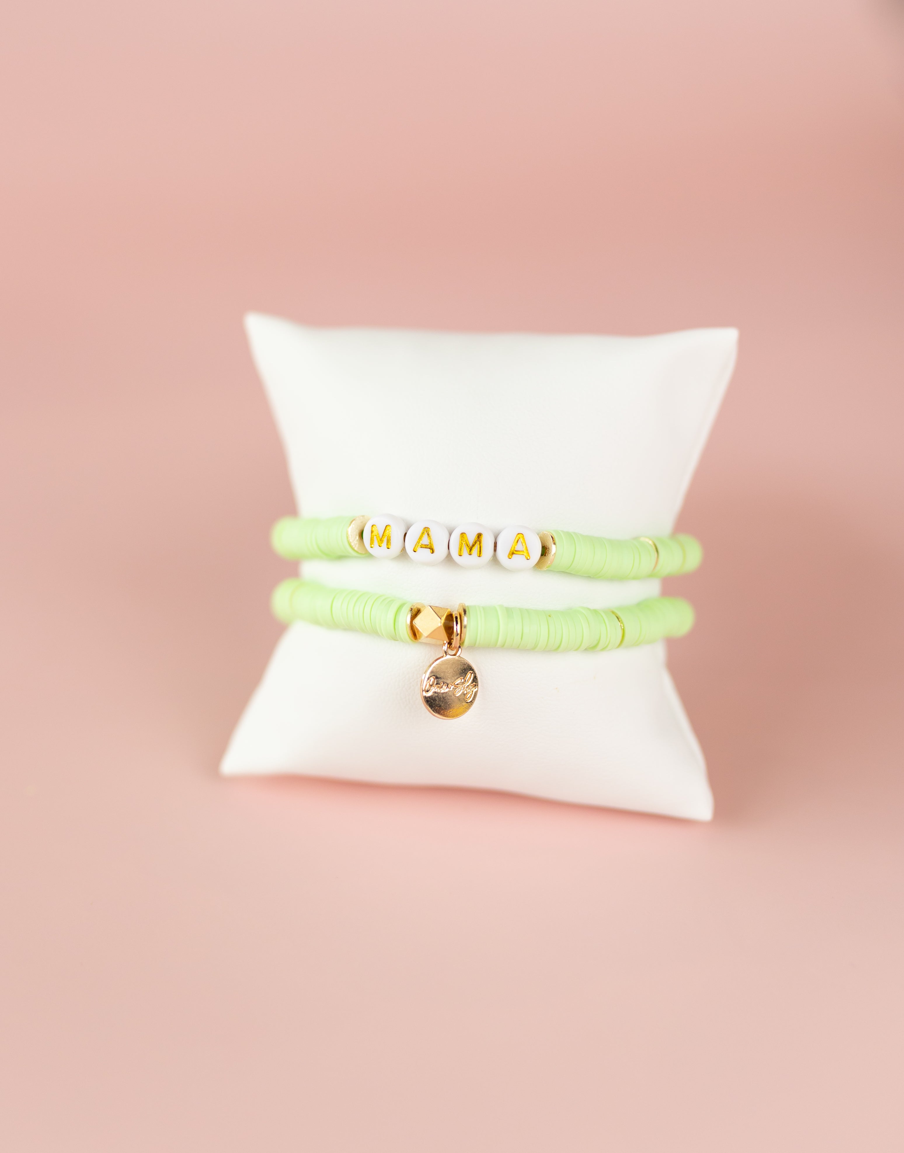 Pale Lime Heishi Bracelet (Customizable)