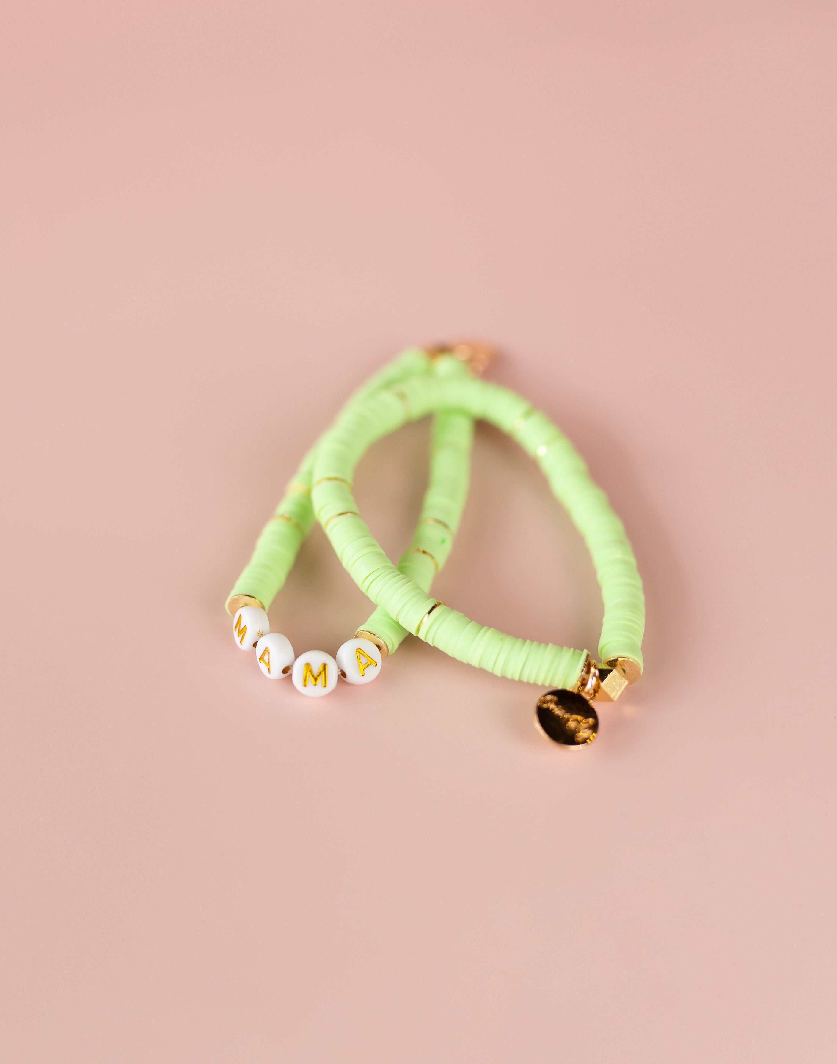 Pale Lime Heishi Bracelet (Customizable)