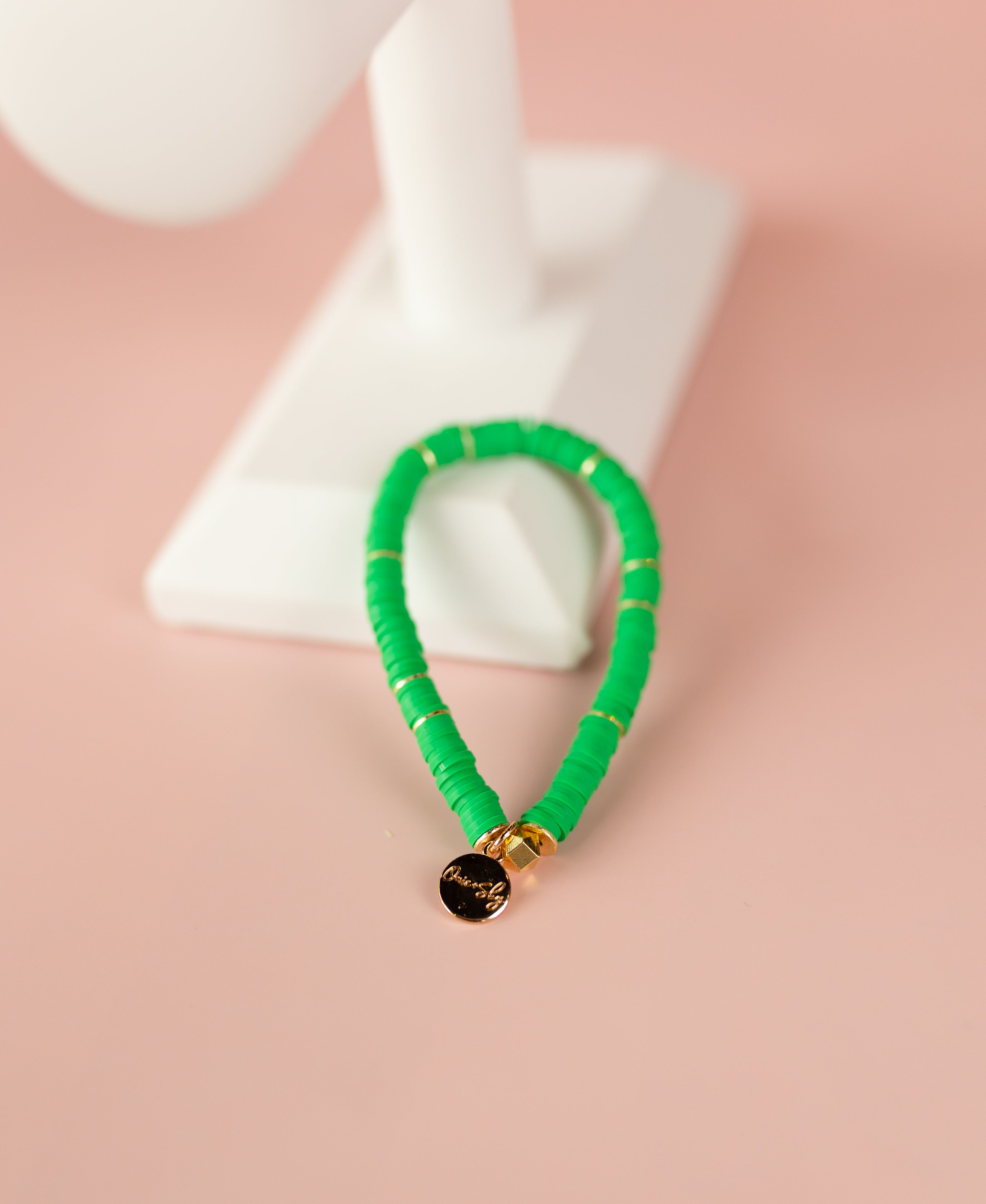Green Heishi Bracelet (Customizable)