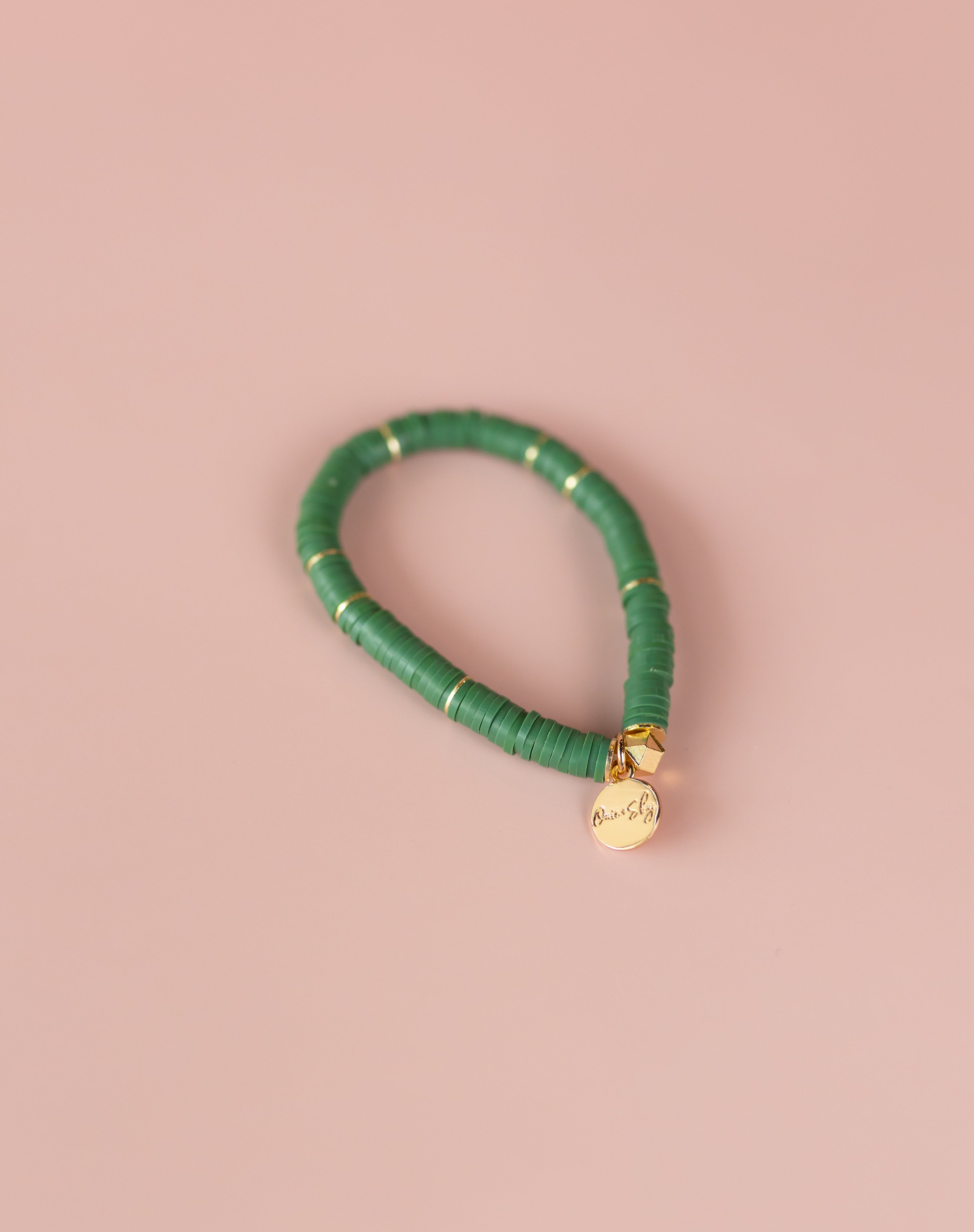 Emerald Heishi Bracelet (Customizable)