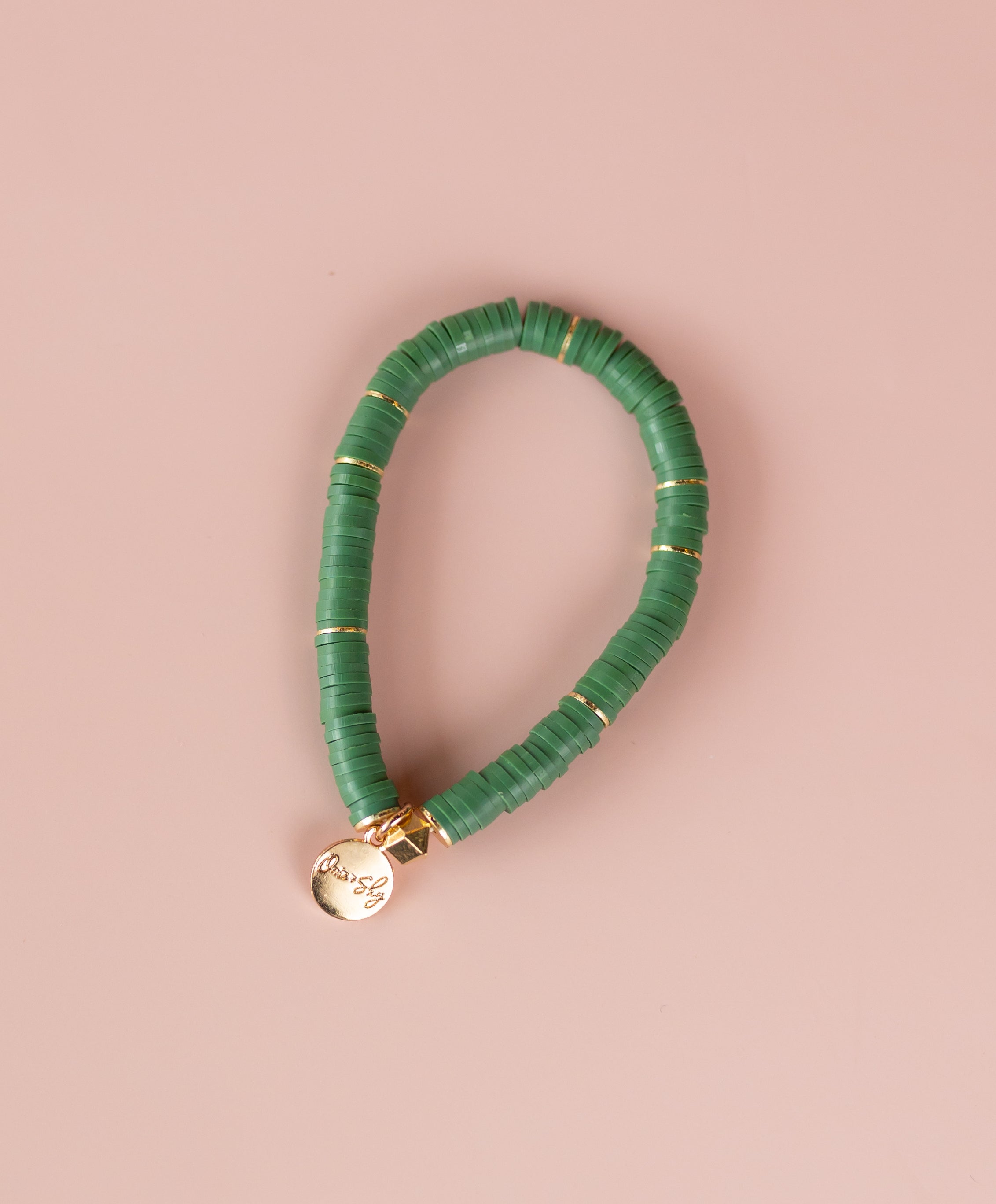 Emerald Heishi Bracelet (Customizable)