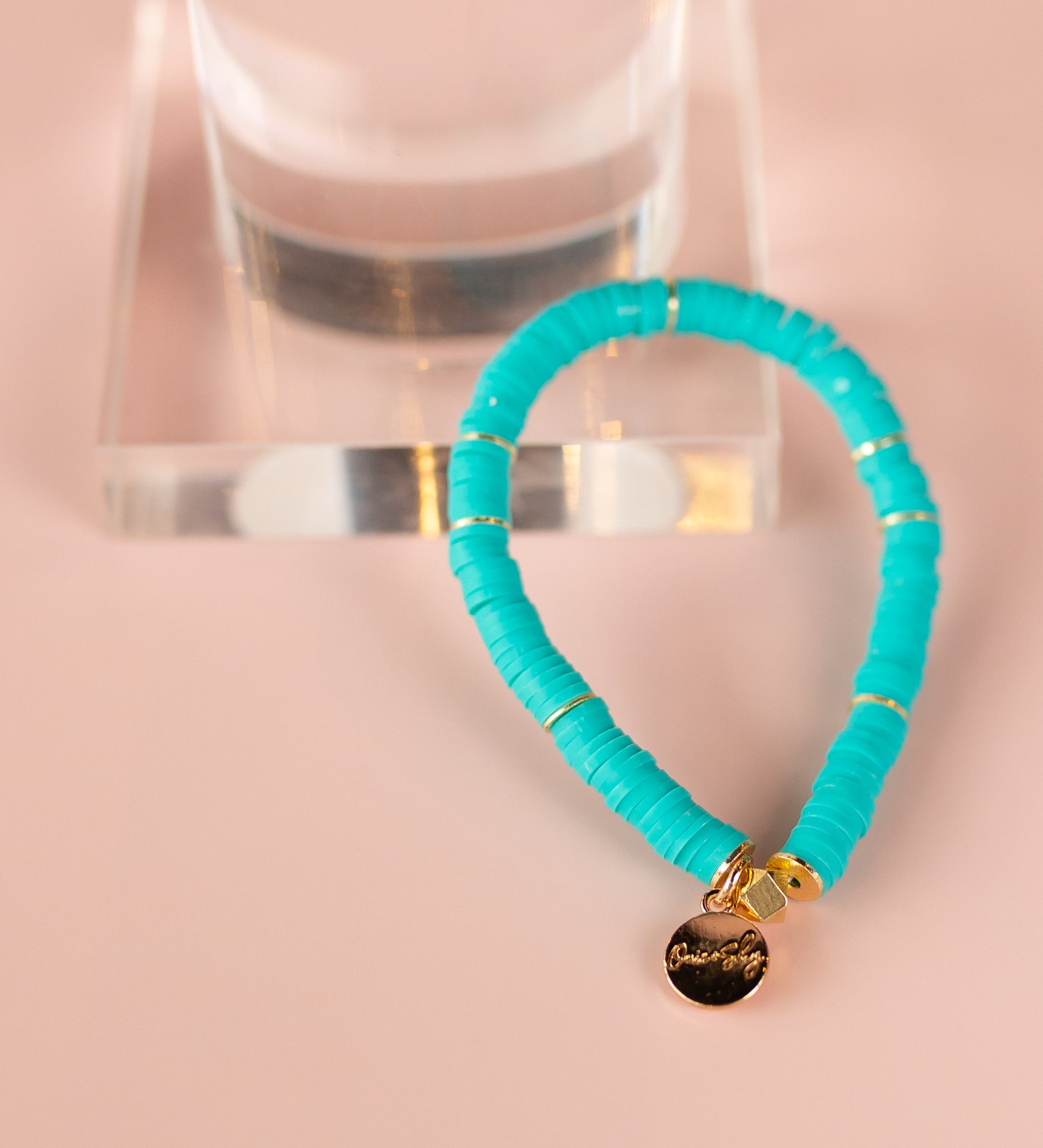 Teal Heishi Bracelet (Customizable)