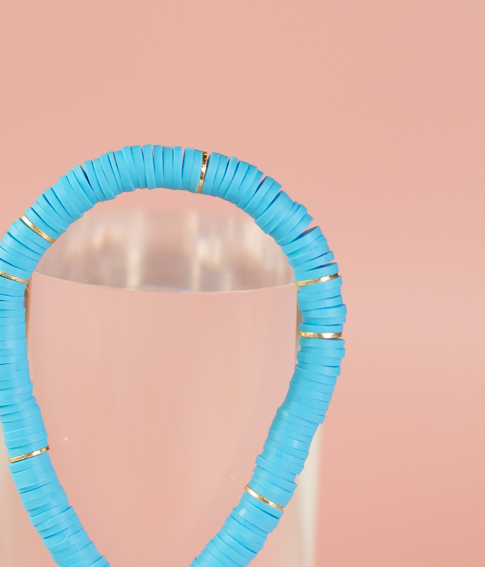 Sky Blue Heishi Bracelet (Customizable)