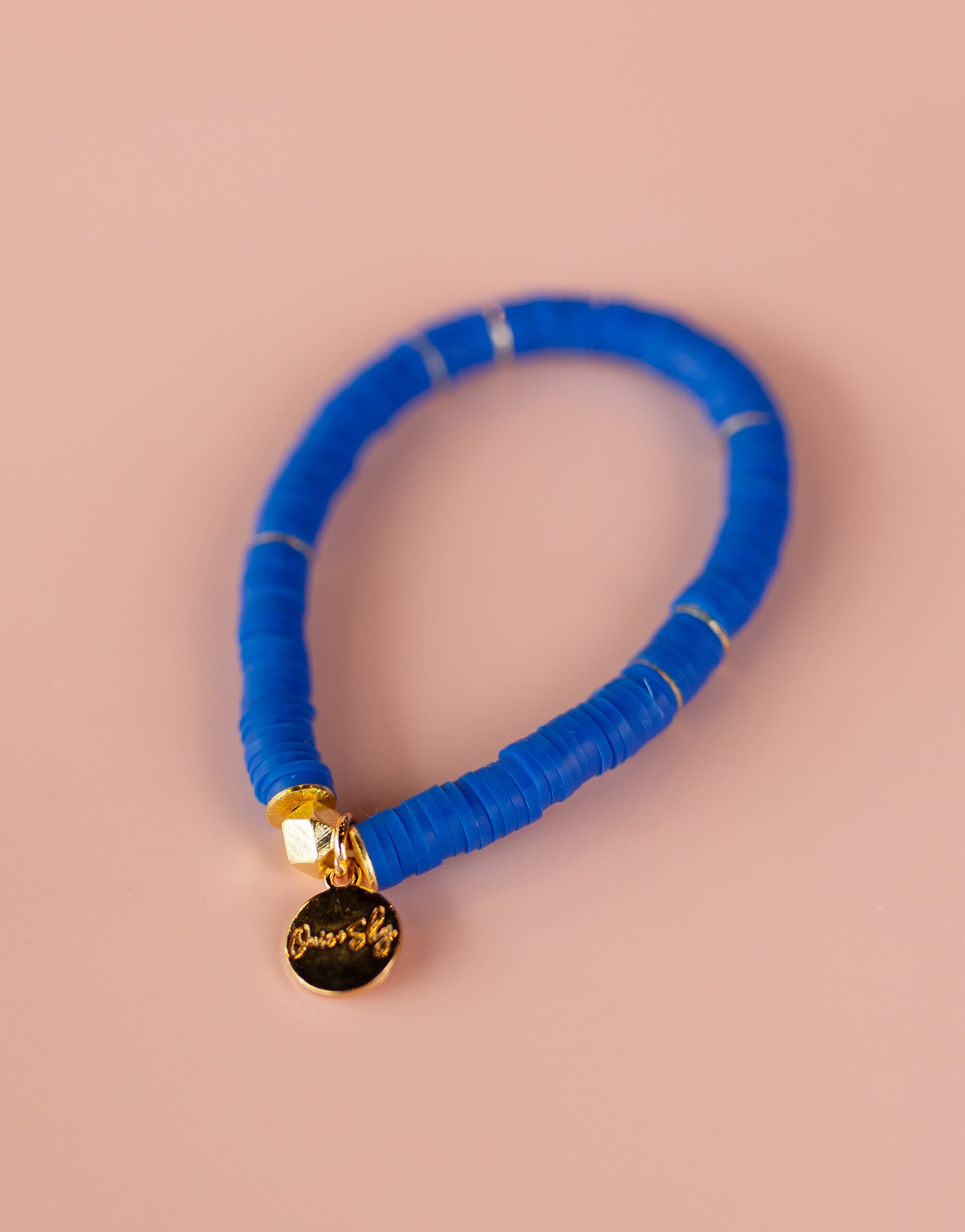 Royal Blue Heishi Bracelet (Customizable)