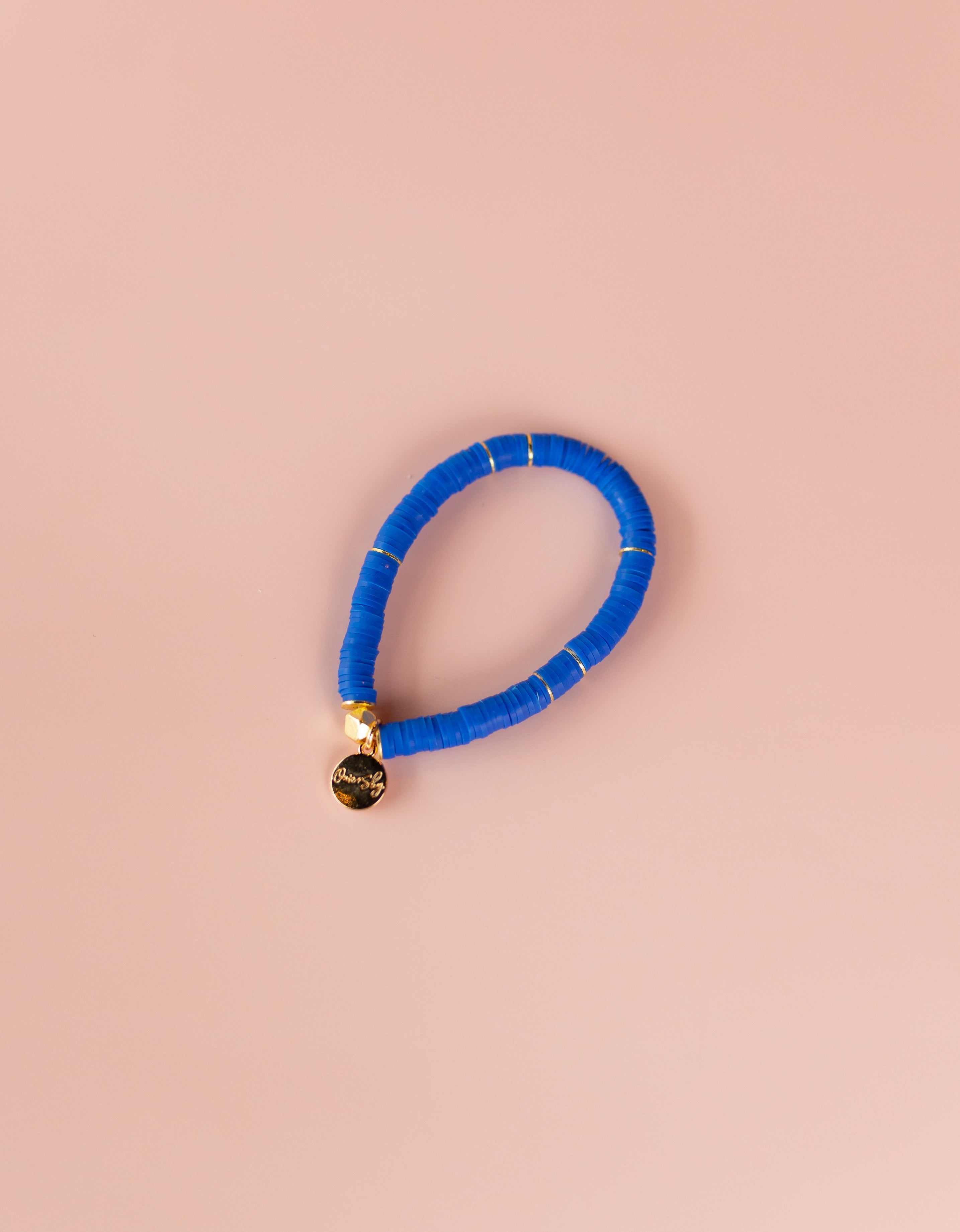Royal Blue Heishi Bracelet (Customizable)