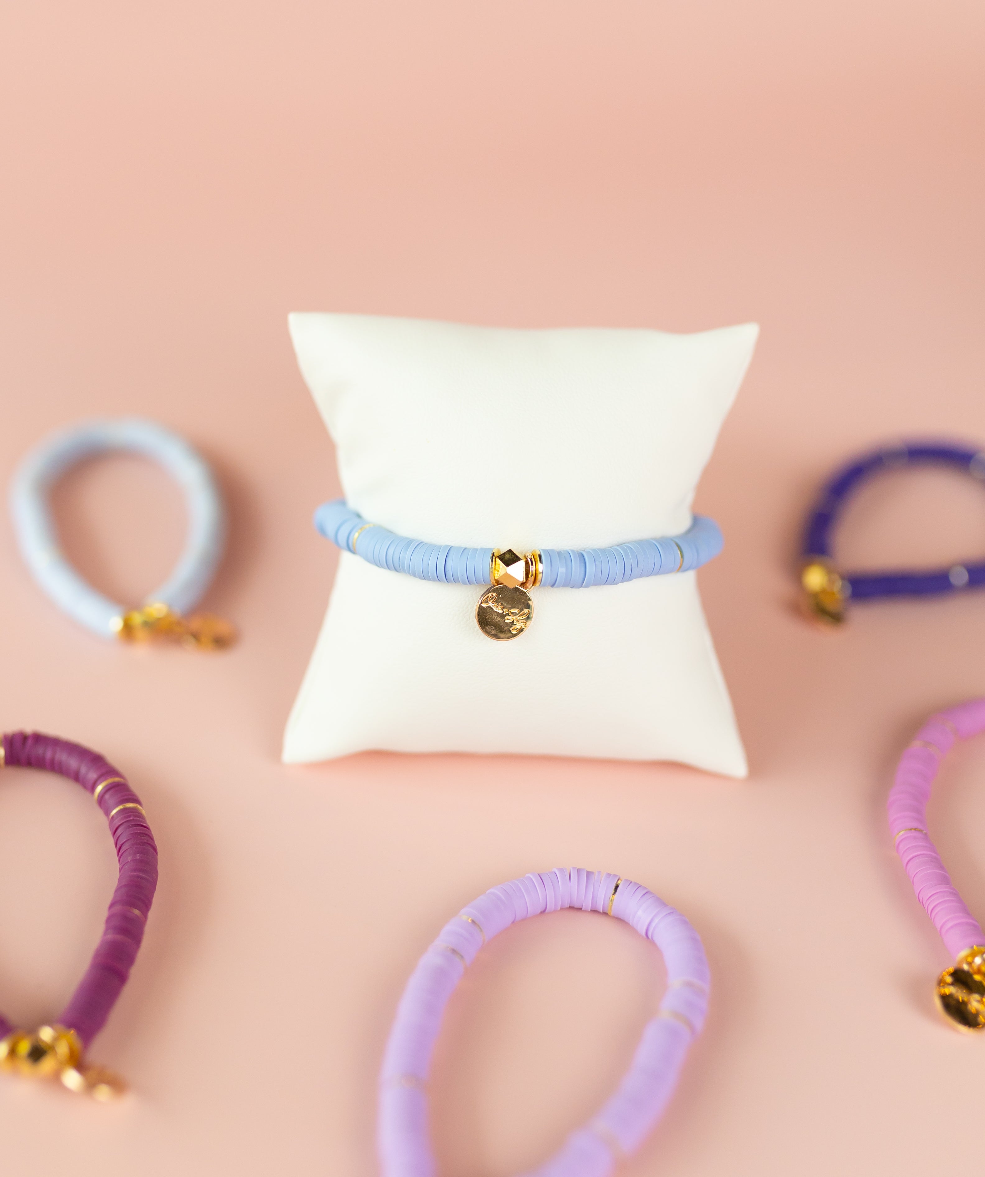Cornflower Heishi Bracelet (Customizable)