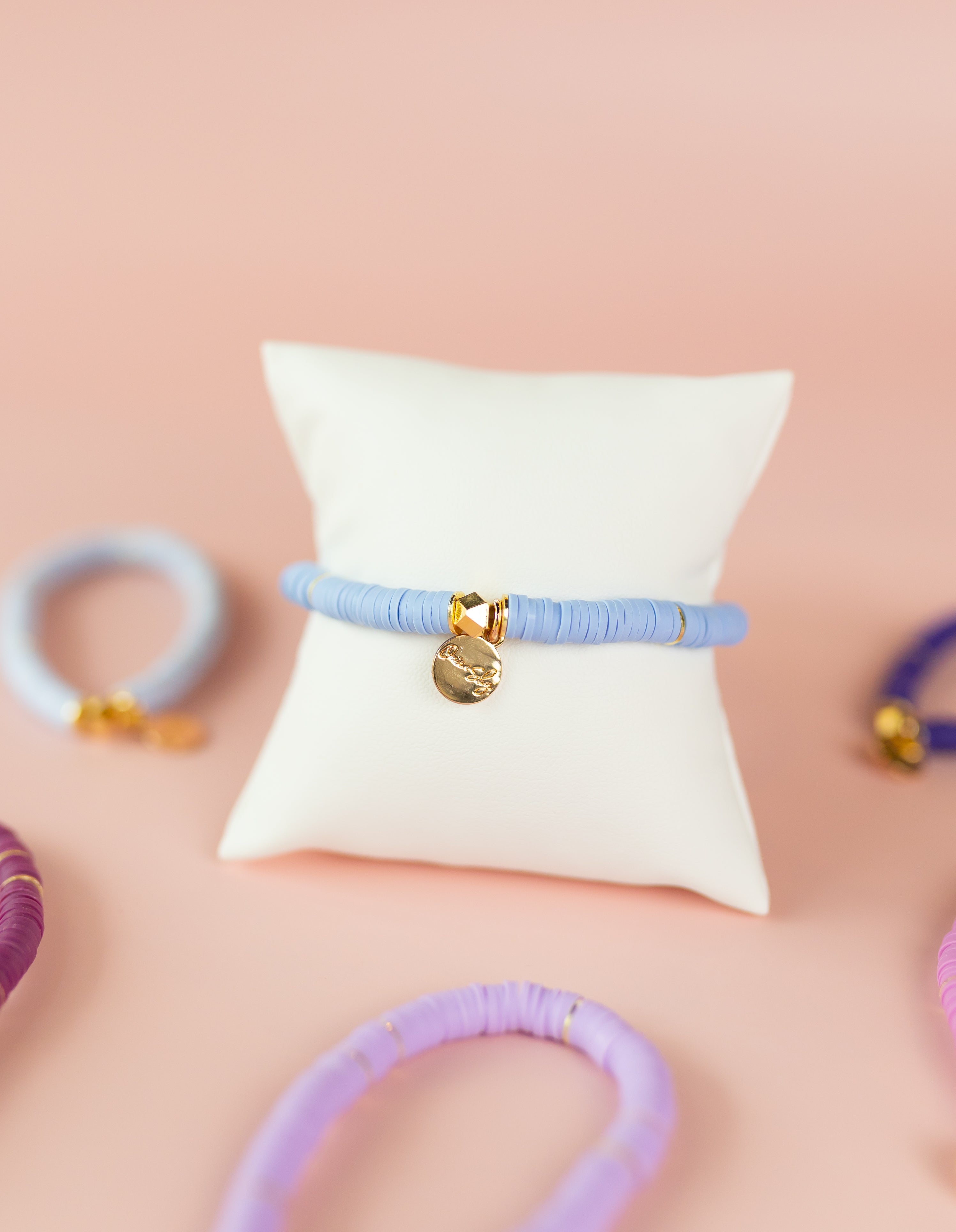 Cornflower Heishi Bracelet (Customizable)